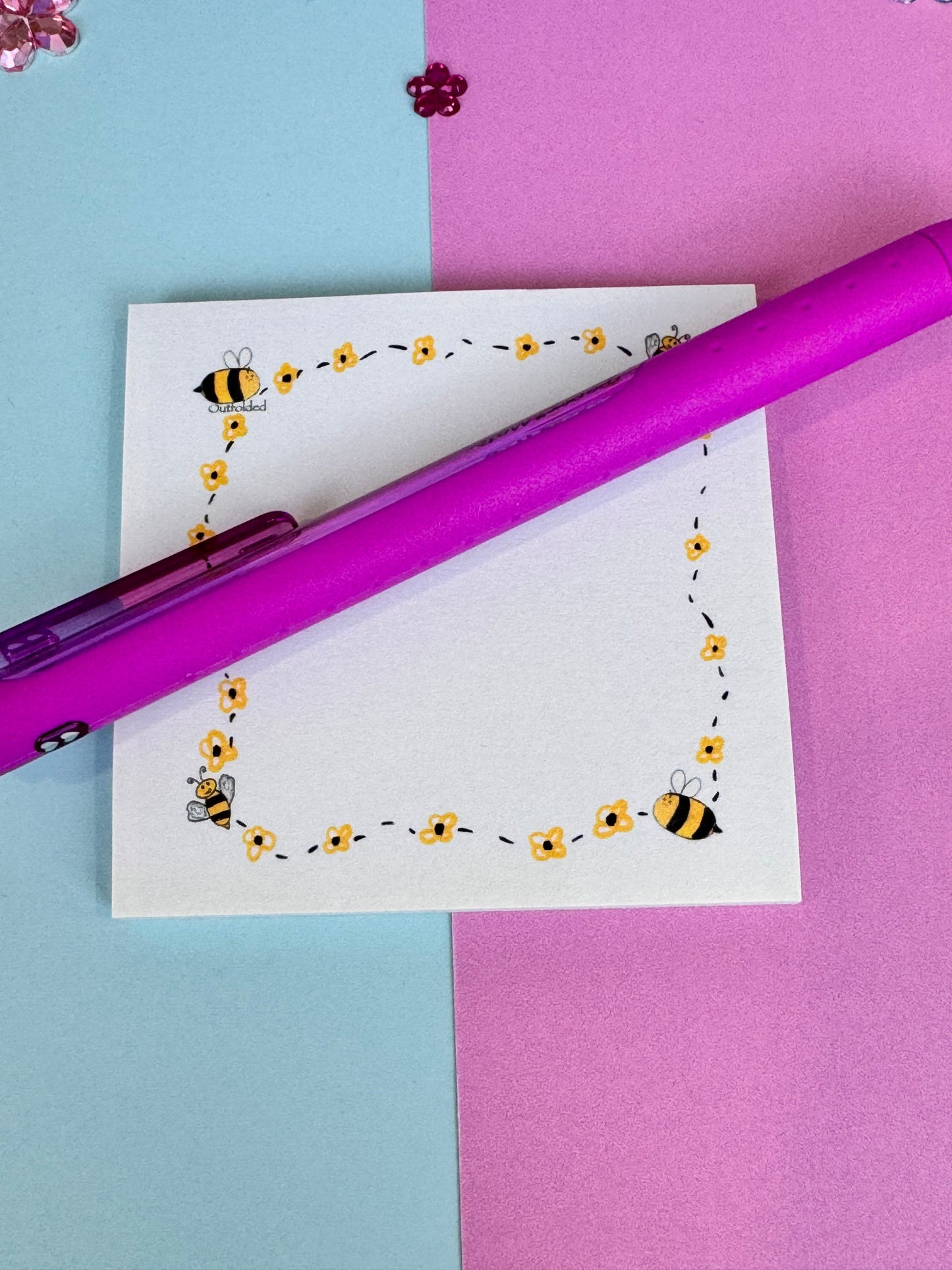 Buzzing Round The Block Bumblebee Sticky Notes B-Grade