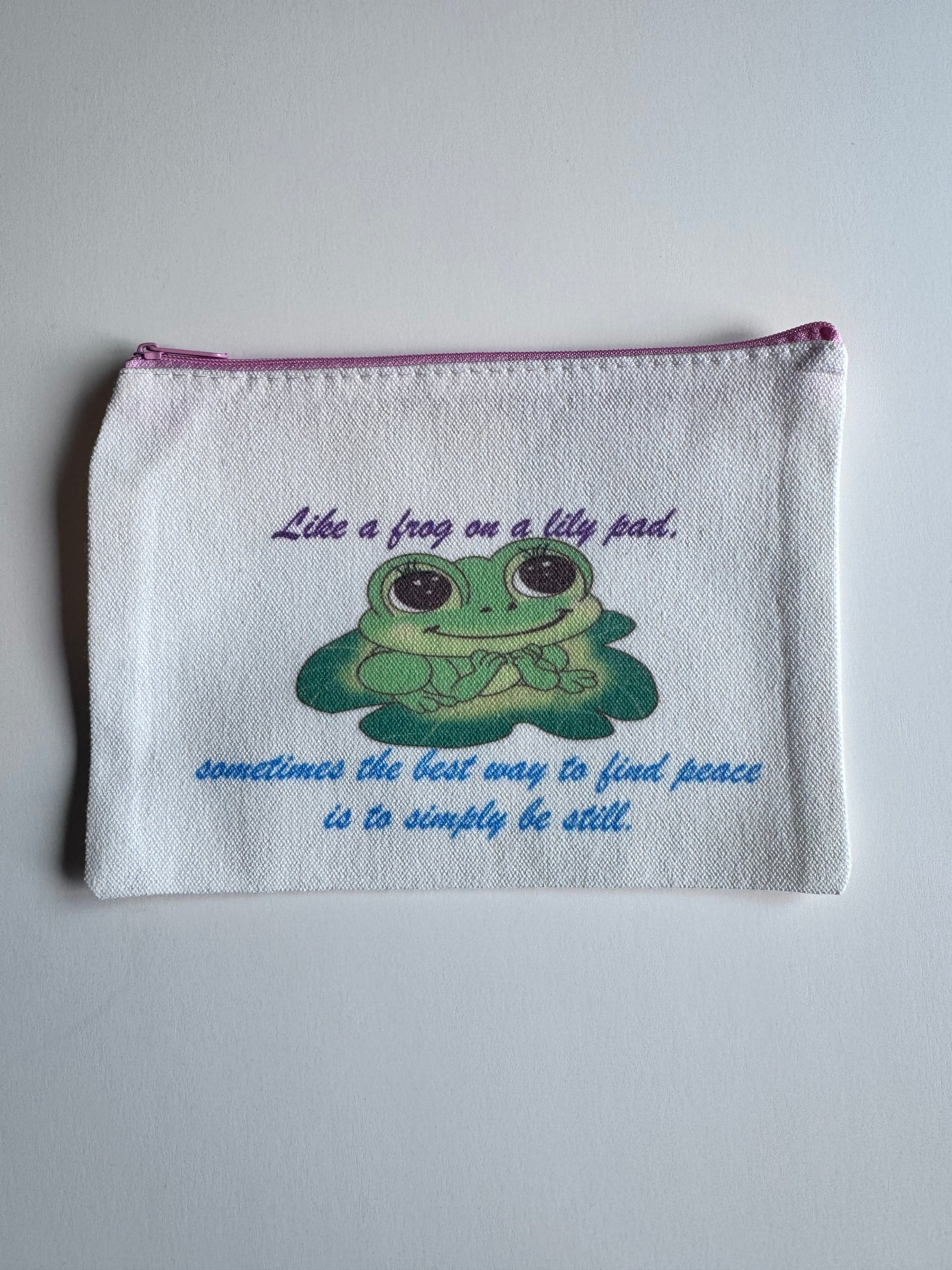 Pencil Pouch, Makeup Bag, Cosmetic Organizer, Bookmark Holder, Adorable Frog Design, Sublimated Zipper Pouch (Copy)