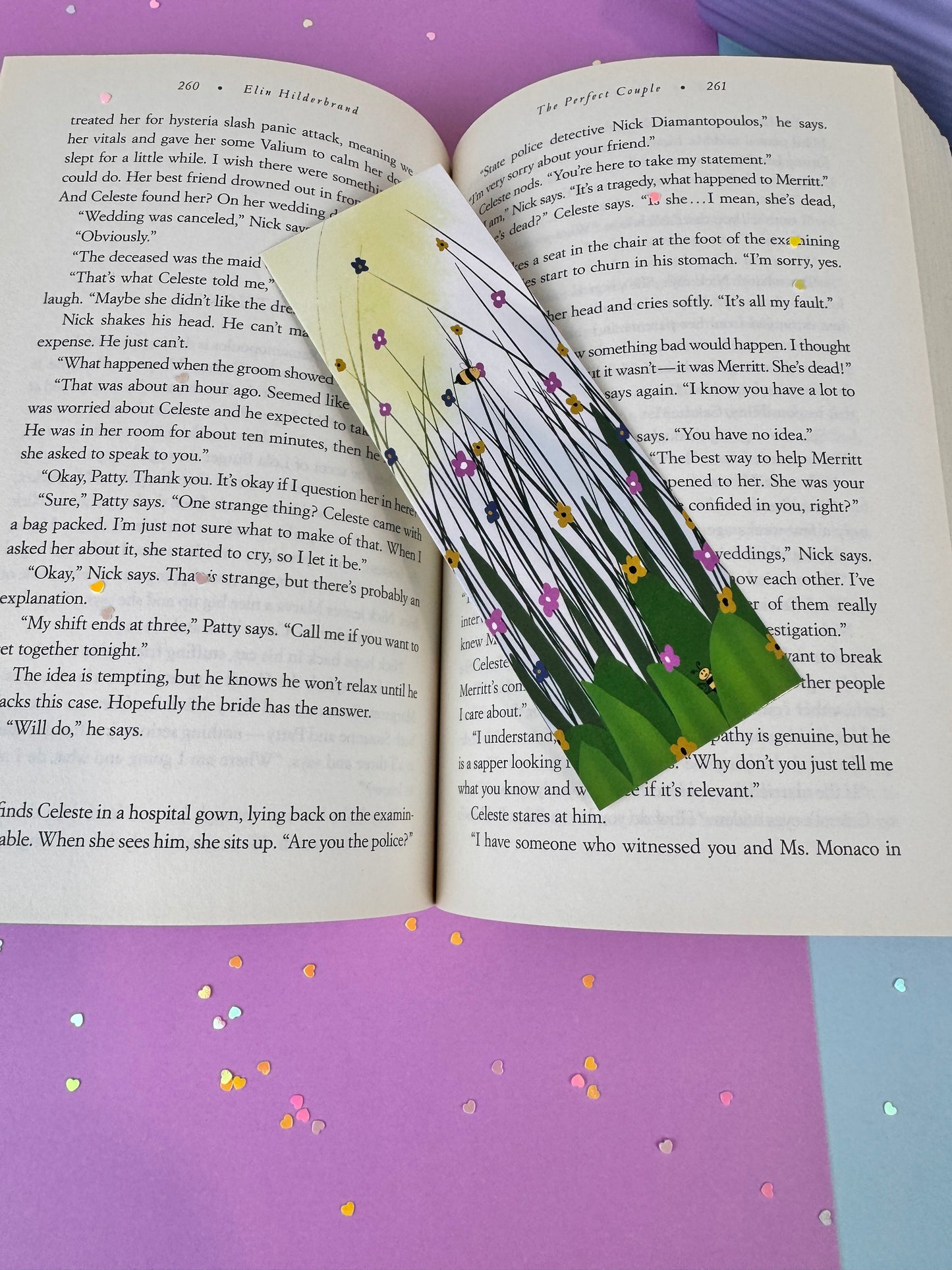 Bumblebee Fun In A Meadow of Flowers Bookmark
