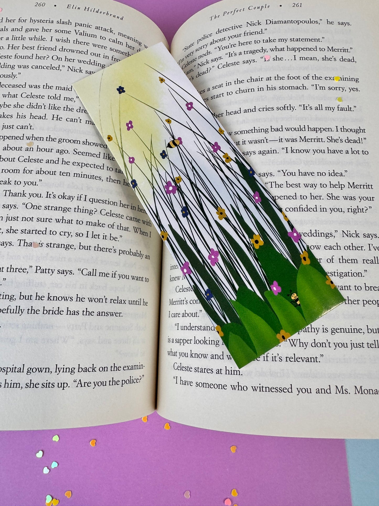 Bumblebee Fun In A Meadow of Flowers Bookmark