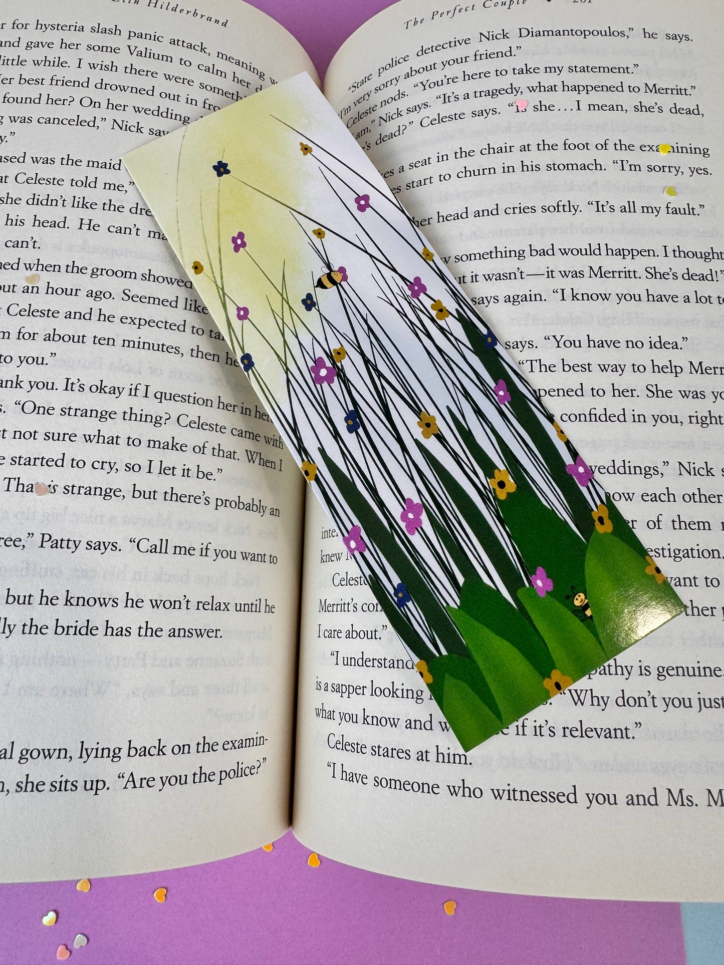 Bumblebee Fun In A Meadow of Flowers Bookmark