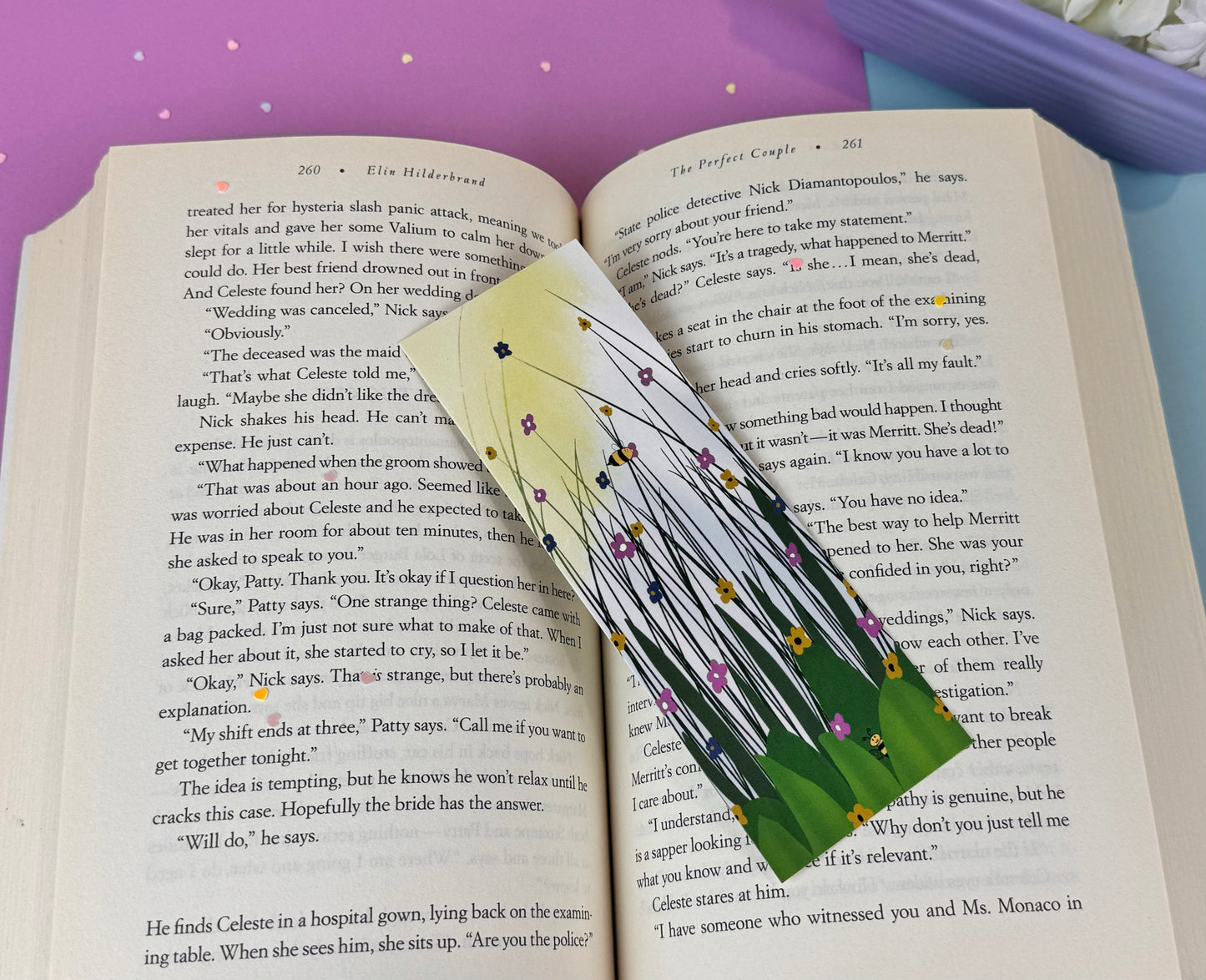 Bumblebee Fun In A Meadow of Flowers Bookmark
