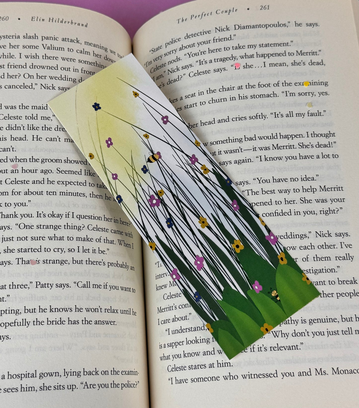 Bumblebee Fun In A Meadow of Flowers Bookmark