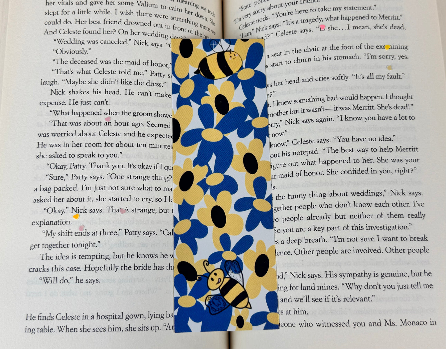 Bumblebees Stewart and Marley Among the Flowers Bookmark