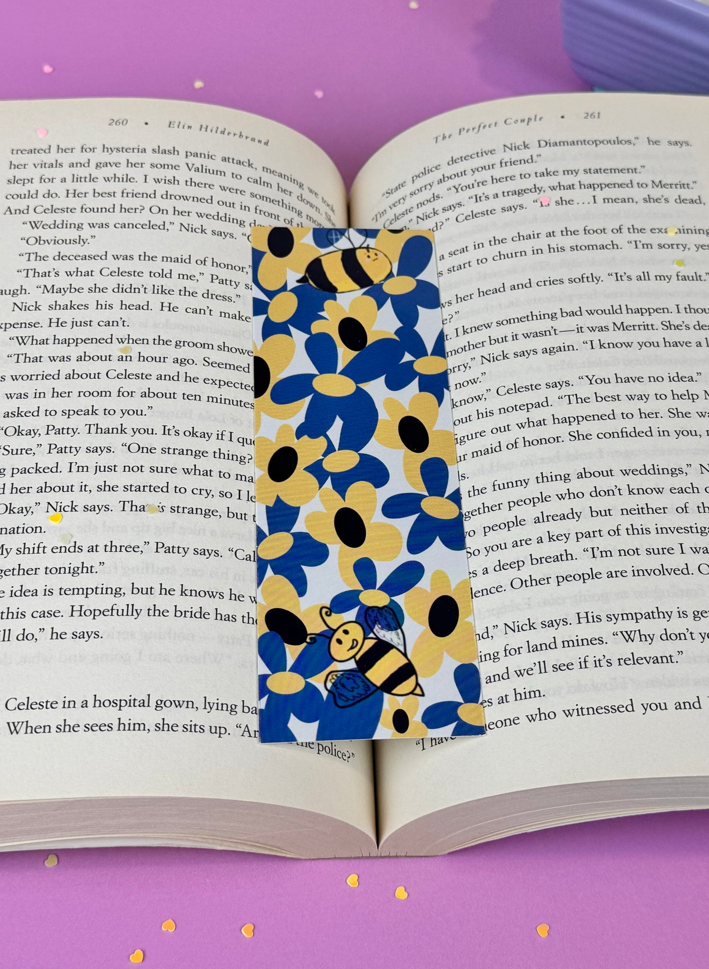 Bumblebees Stewart and Marley Among the Flowers Bookmark