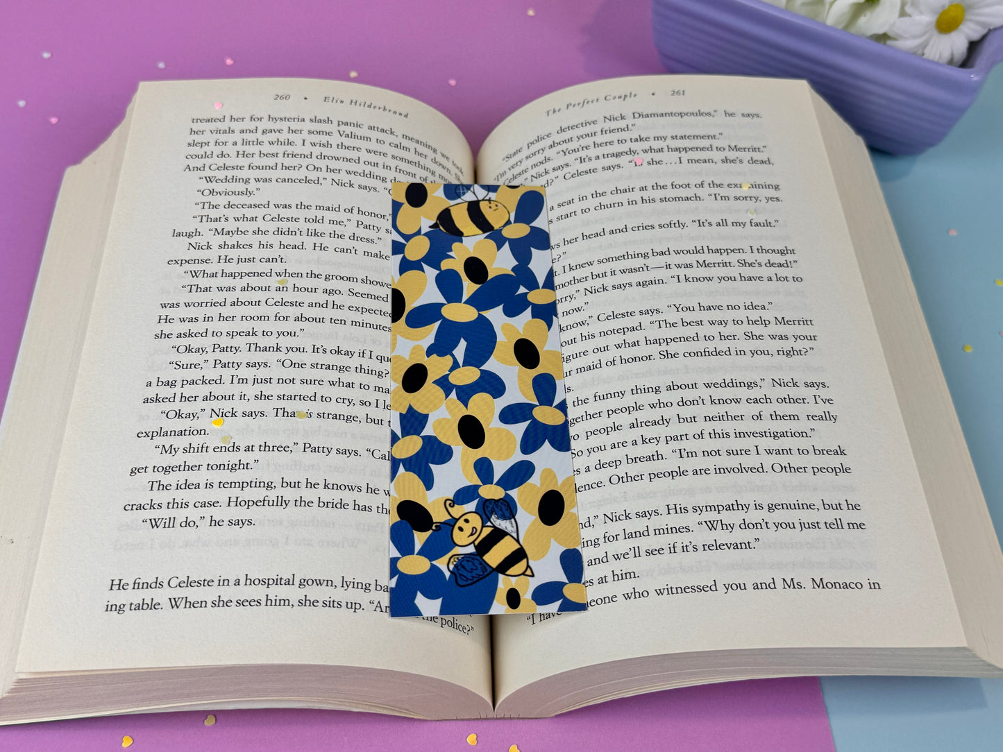 Bumblebees Stewart and Marley Among the Flowers Bookmark