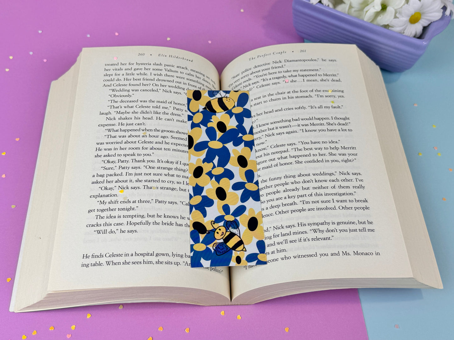 Bumblebees Stewart and Marley Among the Flowers Bookmark