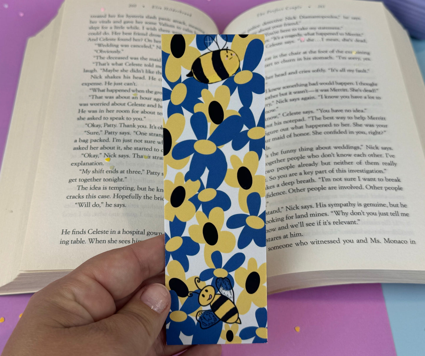 Bumblebees Stewart and Marley Among the Flowers Bookmark