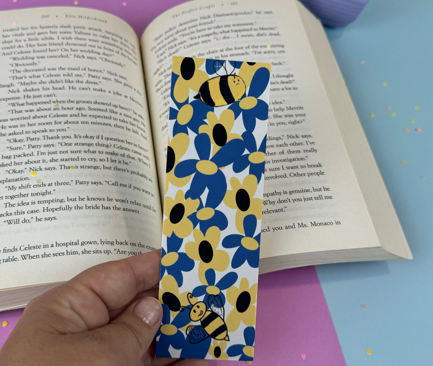 Bumblebees Stewart and Marley Among the Flowers Bookmark