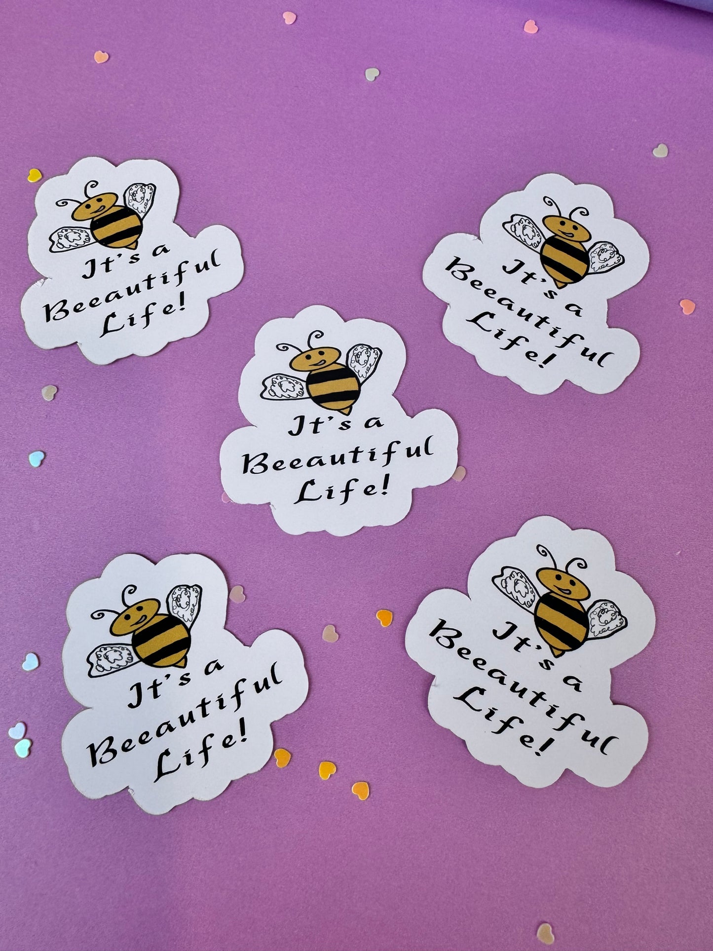 It's a Beeautiful Life! Bumblebee Die Cut Sticker, 1.75 Inch Matte