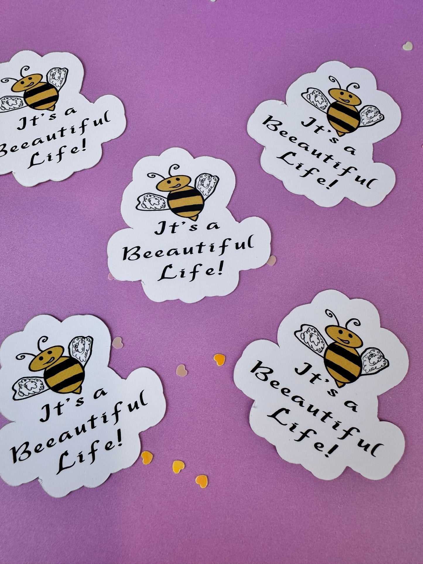 It's a Beeautiful Life! Bumblebee Die Cut Sticker, 1.75 Inch Matte