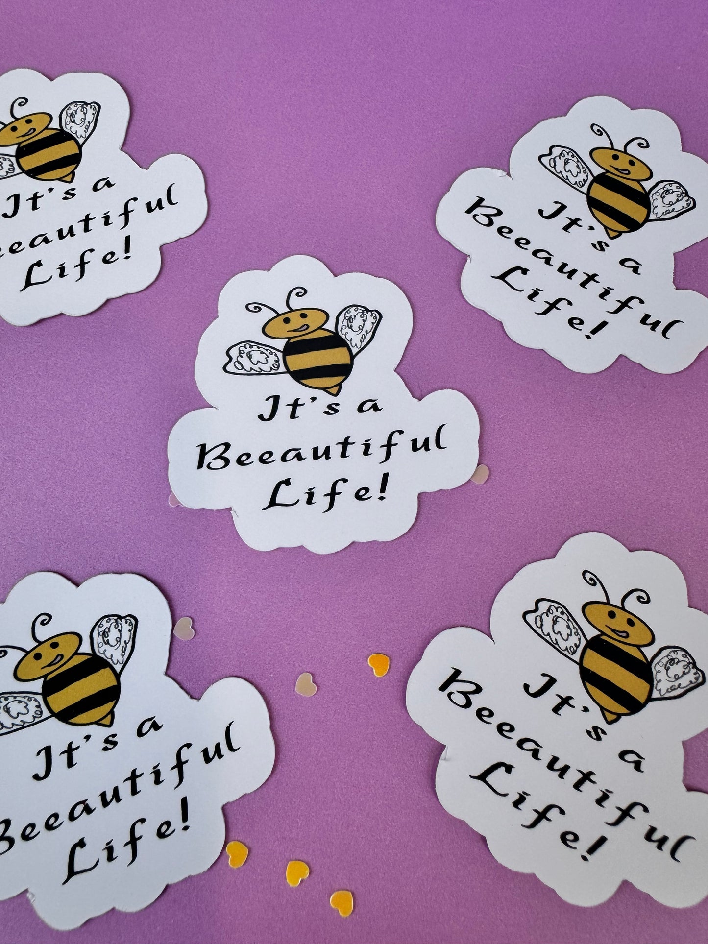 It's a Beeautiful Life! Bumblebee Die Cut Sticker, 1.75 Inch Matte