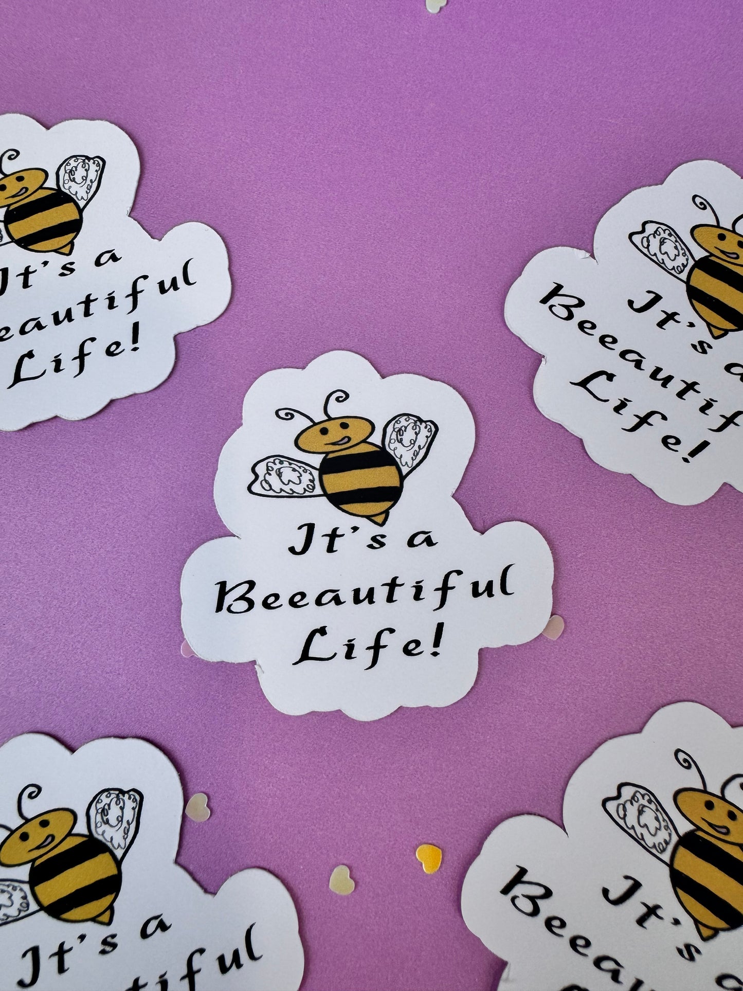 It's a Beeautiful Life! Bumblebee Die Cut Sticker, 1.75 Inch Matte
