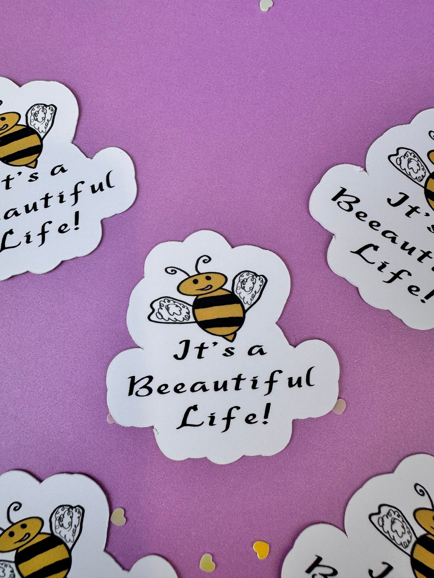 It's a Beeautiful Life! Bumblebee Die Cut Sticker, 1.75 Inch Matte