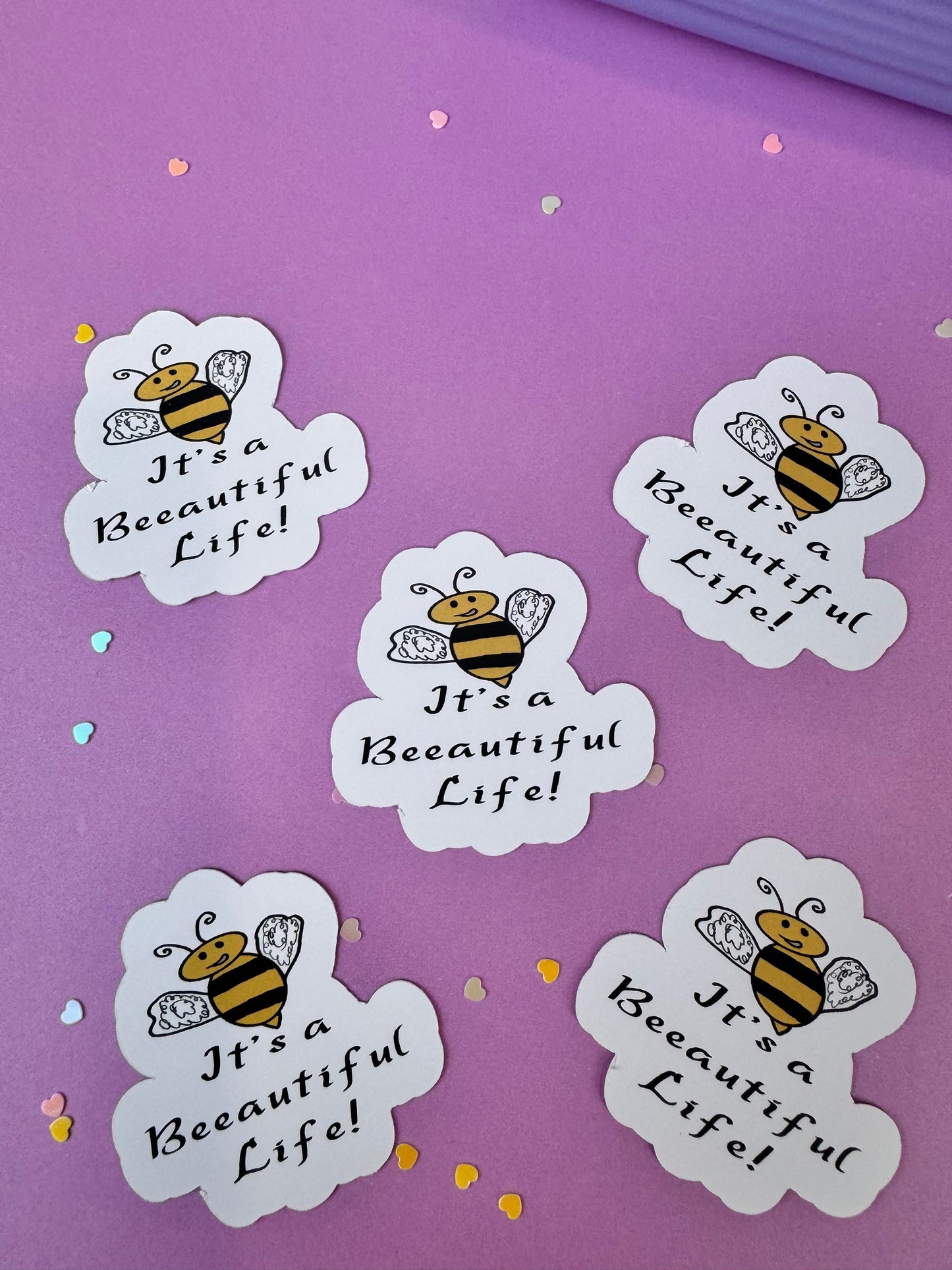 It's a Beeautiful Life! Bumblebee Die Cut Sticker, 1.75 Inch Matte