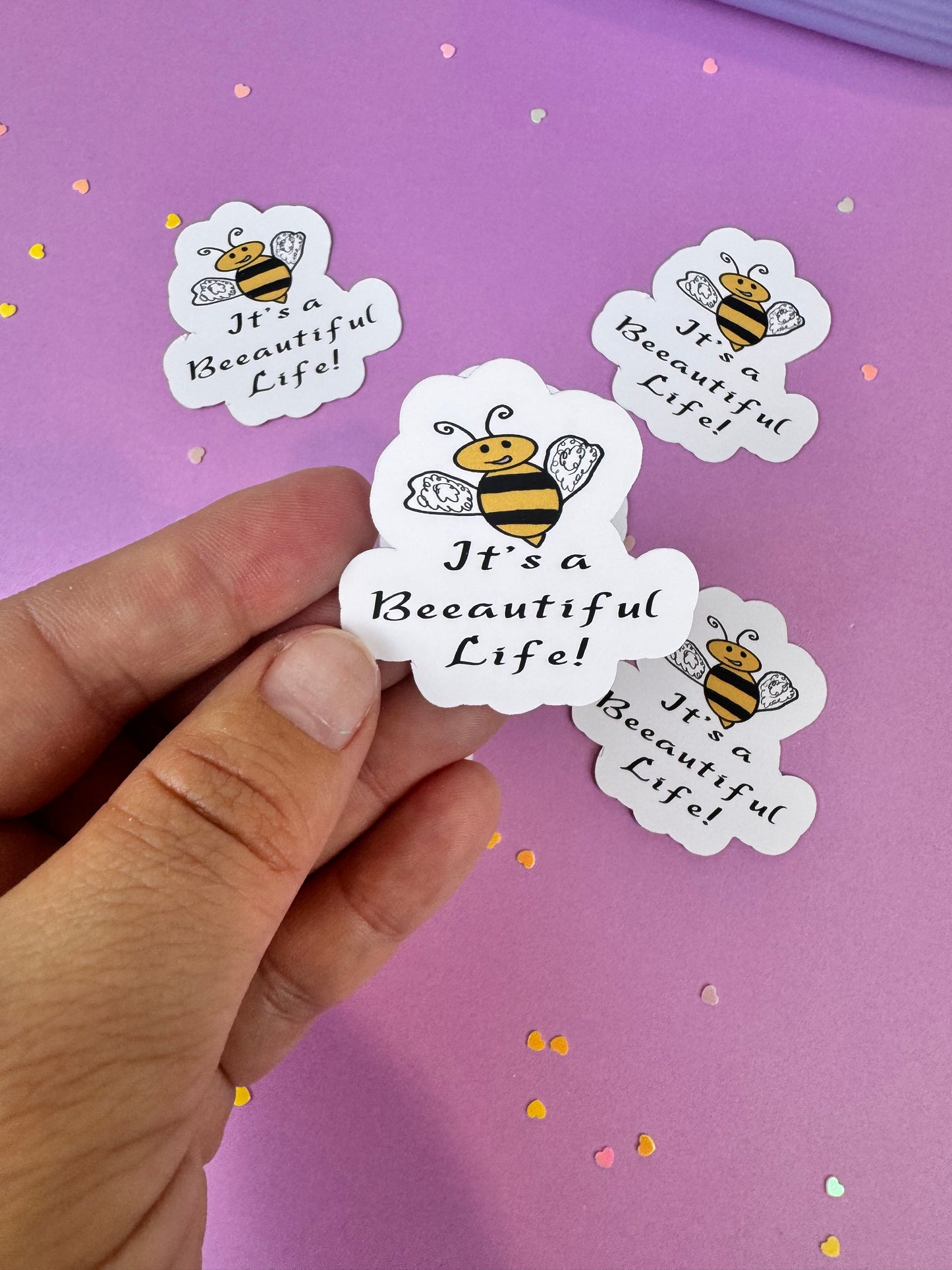 It's a Beeautiful Life! Bumblebee Die Cut Sticker, 1.75 Inch Matte