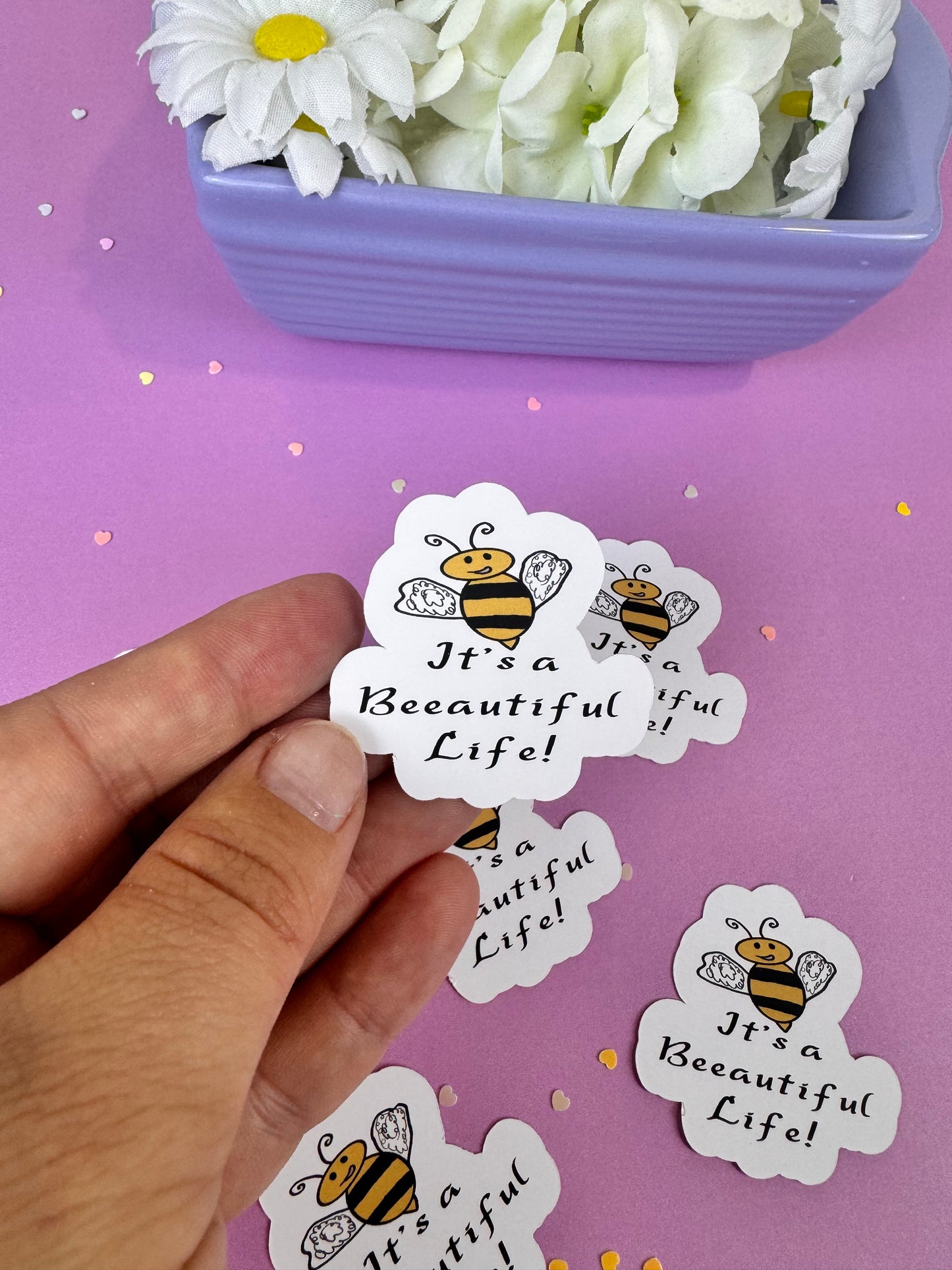 It's a Beeautiful Life! Bumblebee Die Cut Sticker, 1.75 Inch Matte