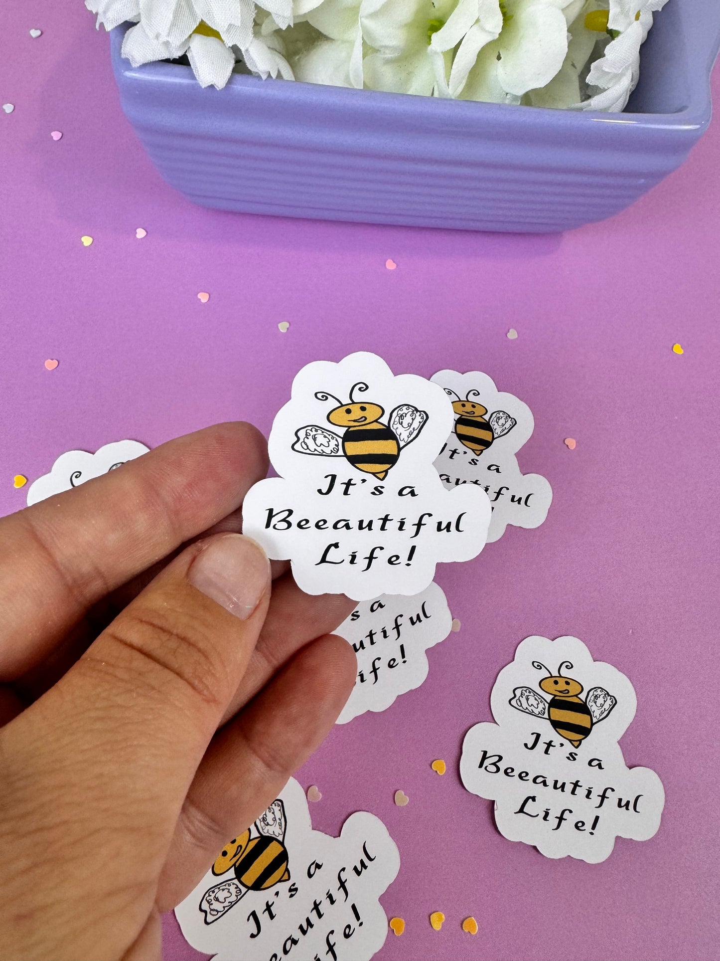 It's a Beeautiful Life! Bumblebee Die Cut Sticker, 1.75 Inch Matte