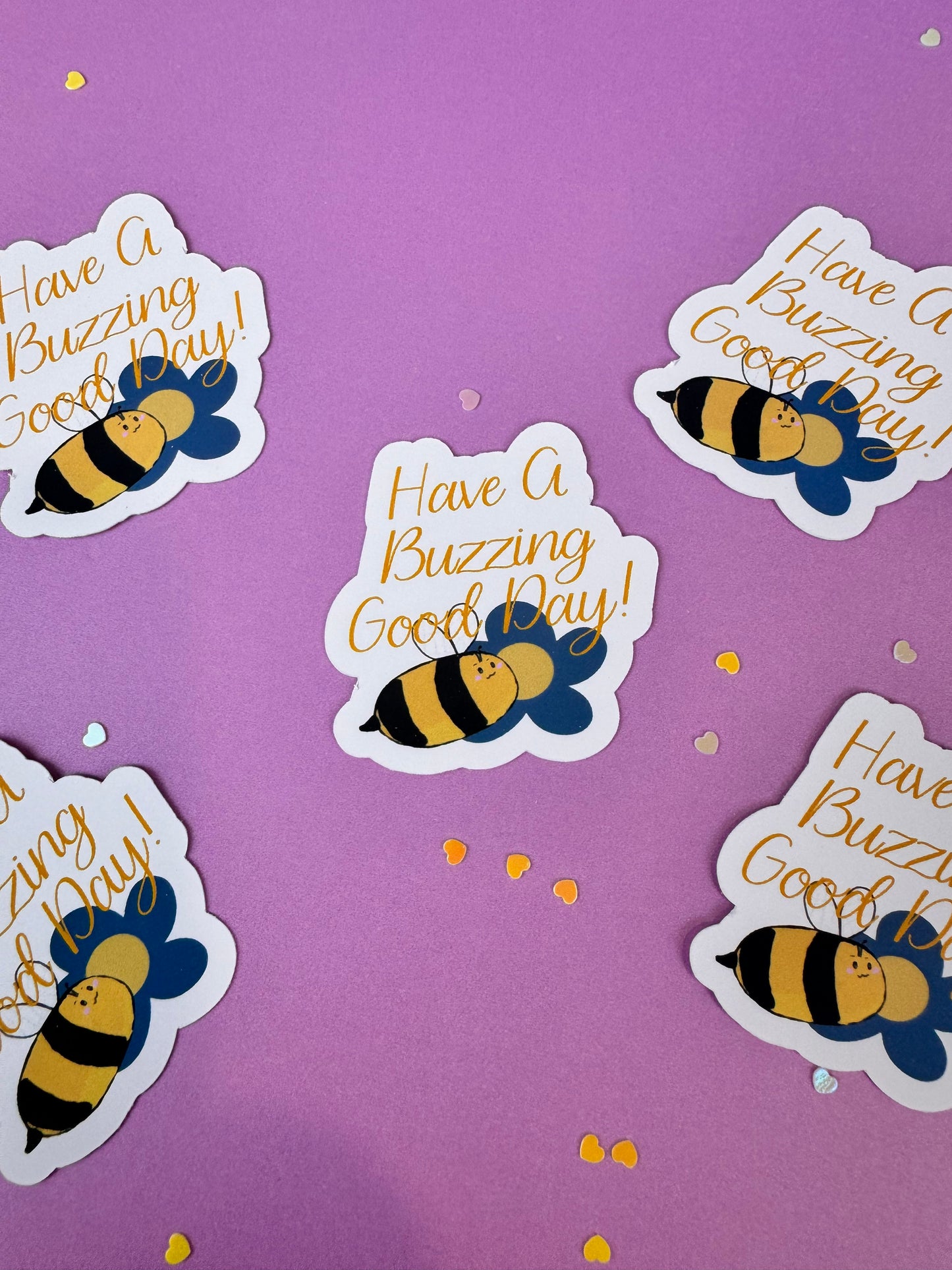 Have a Buzzing Good Day! Bumblebee Die Cut Sticker, 1.75 Inch Matte