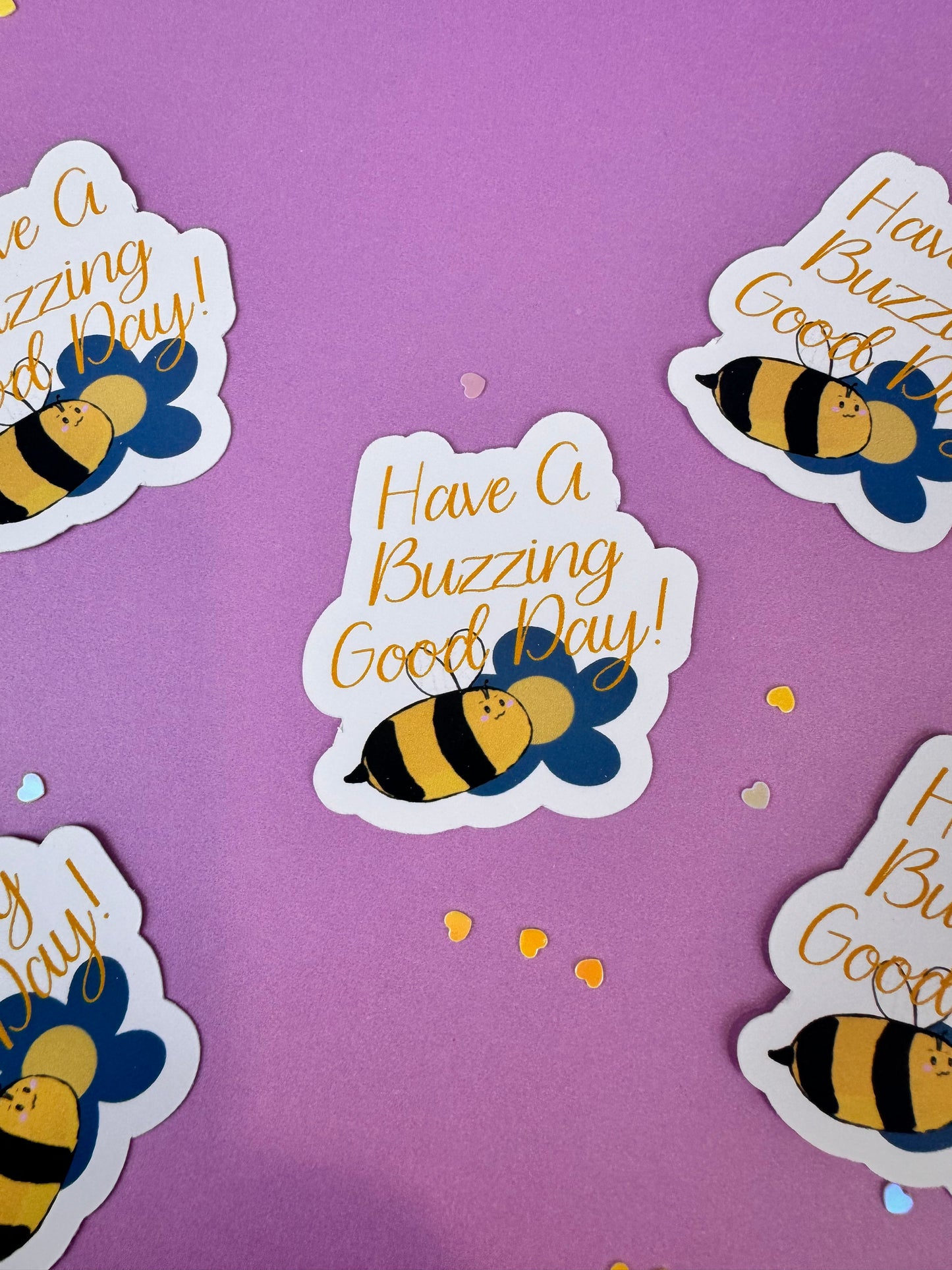 Have a Buzzing Good Day! Bumblebee Die Cut Sticker, 1.75 Inch Matte