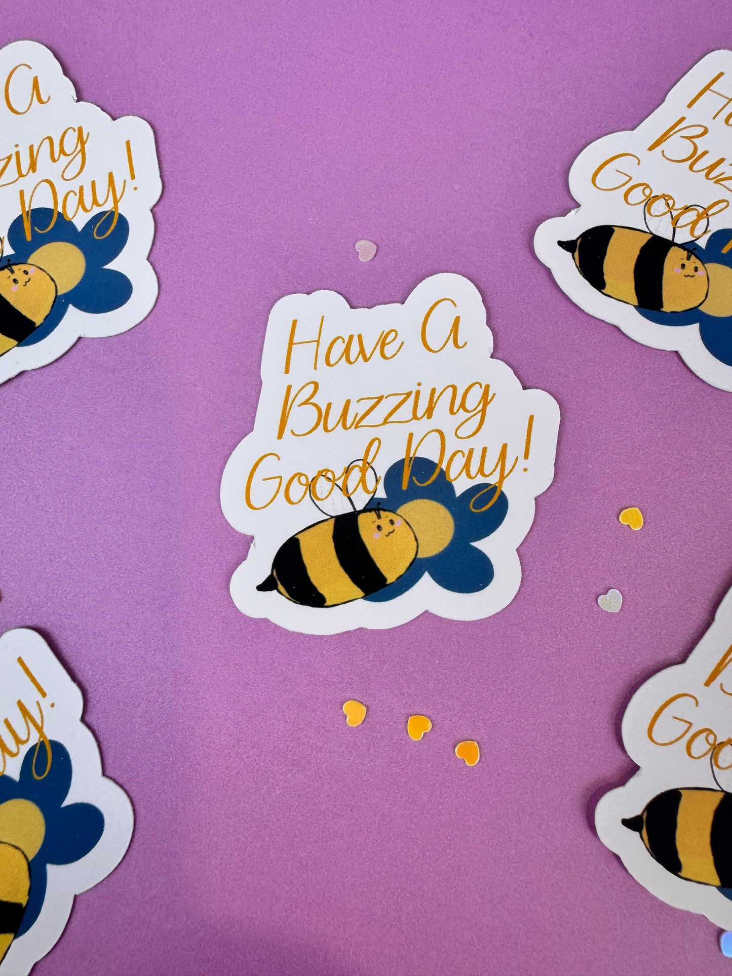 Have a Buzzing Good Day! Bumblebee Die Cut Sticker, 1.75 Inch Matte