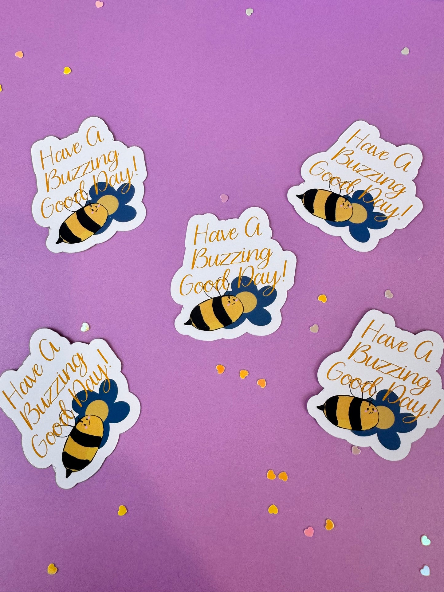 Have a Buzzing Good Day! Bumblebee Die Cut Sticker, 1.75 Inch Matte