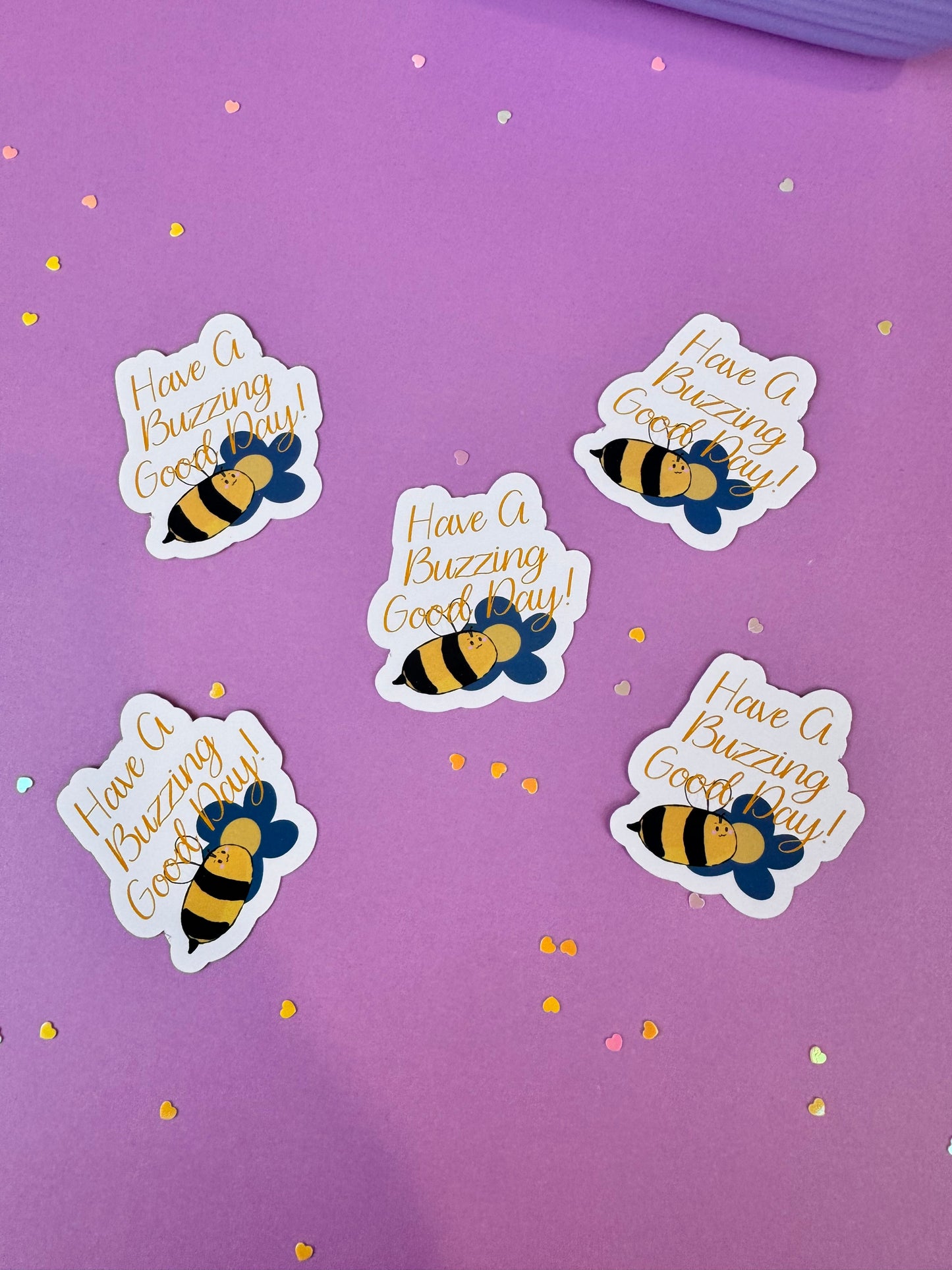 Have a Buzzing Good Day! Bumblebee Die Cut Sticker, 1.75 Inch Matte