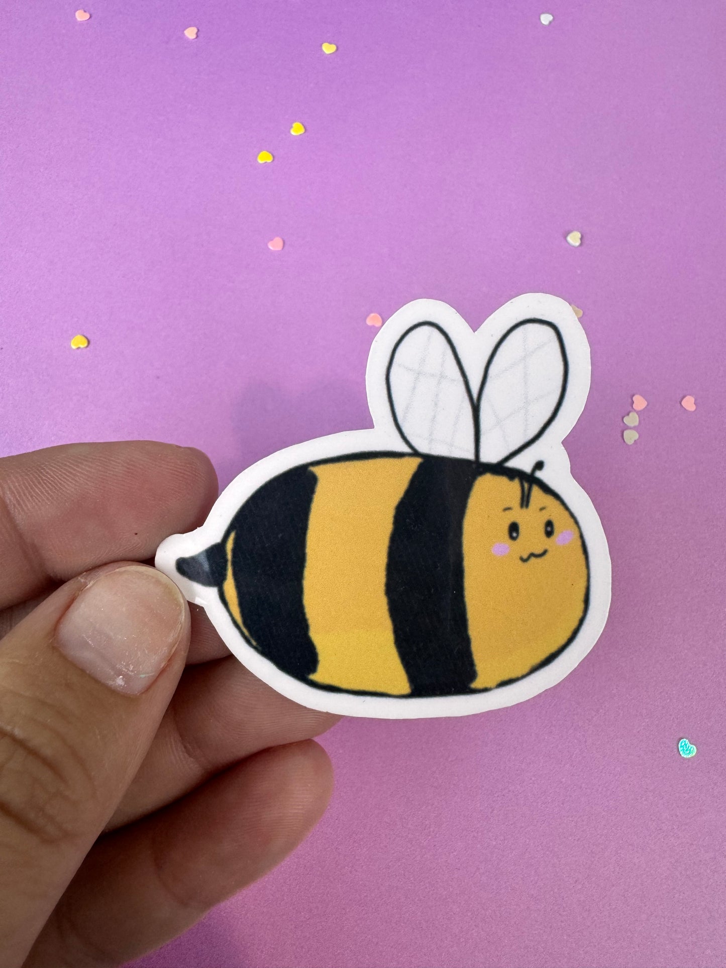 Bumblebee Honeybee Sticker Named Stewart, Die Cut 2.25 Inches, Matte or Laminated