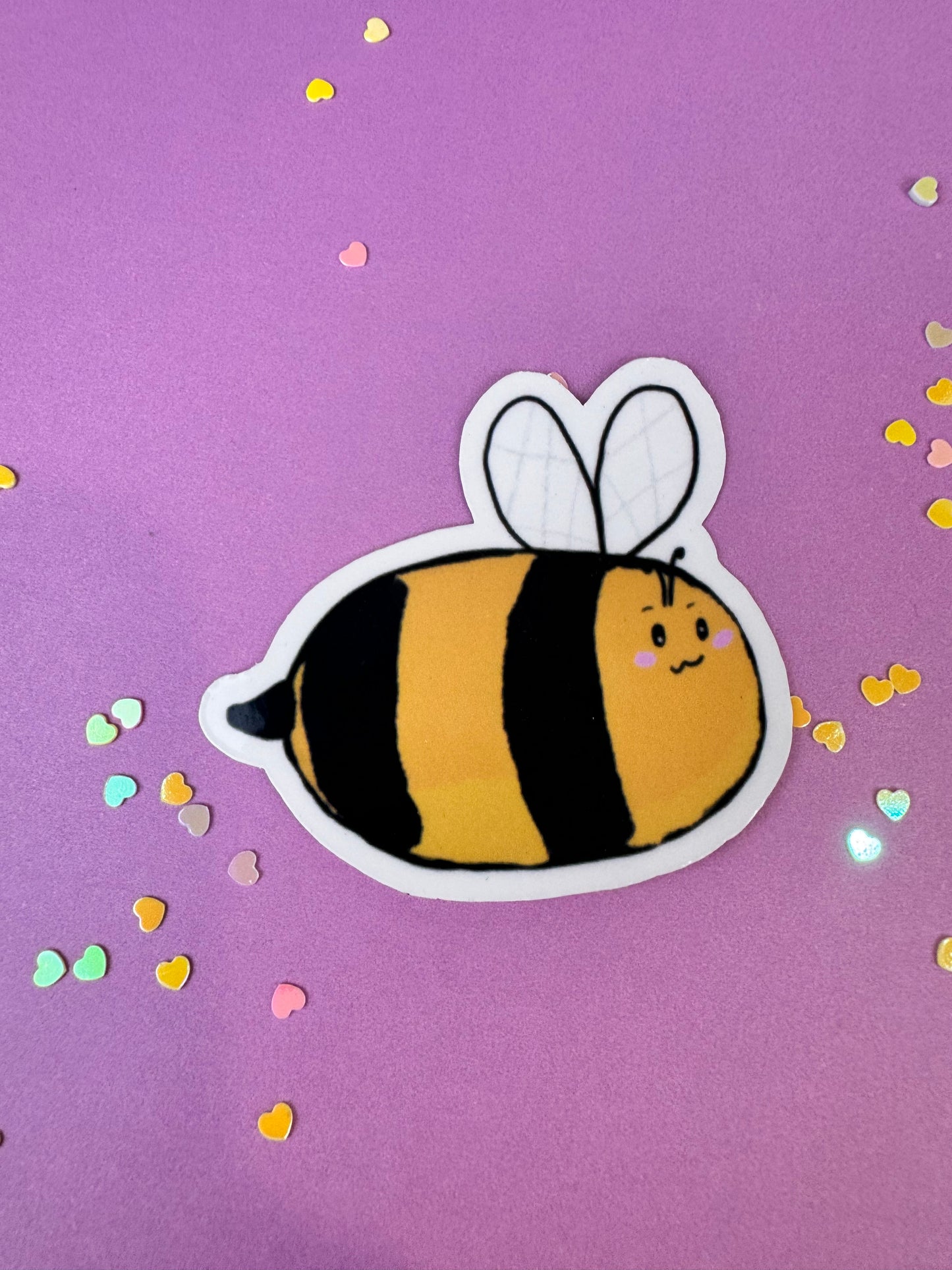 Bumblebee Honeybee Sticker Named Stewart, Die Cut 2.25 Inches, Matte or Laminated
