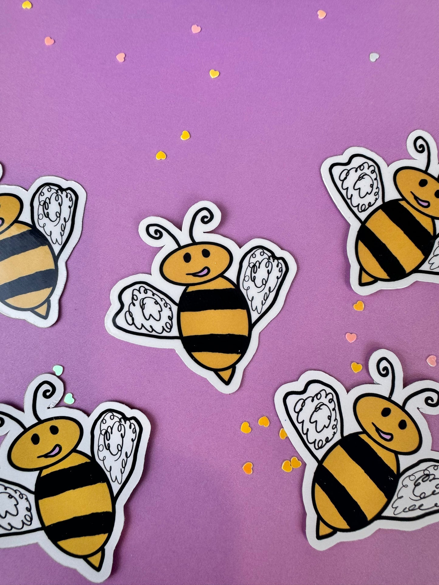 Bumblebee Honeybee Sticker Named Marley, Die Cut 2.25 Inches, Matte or Laminated