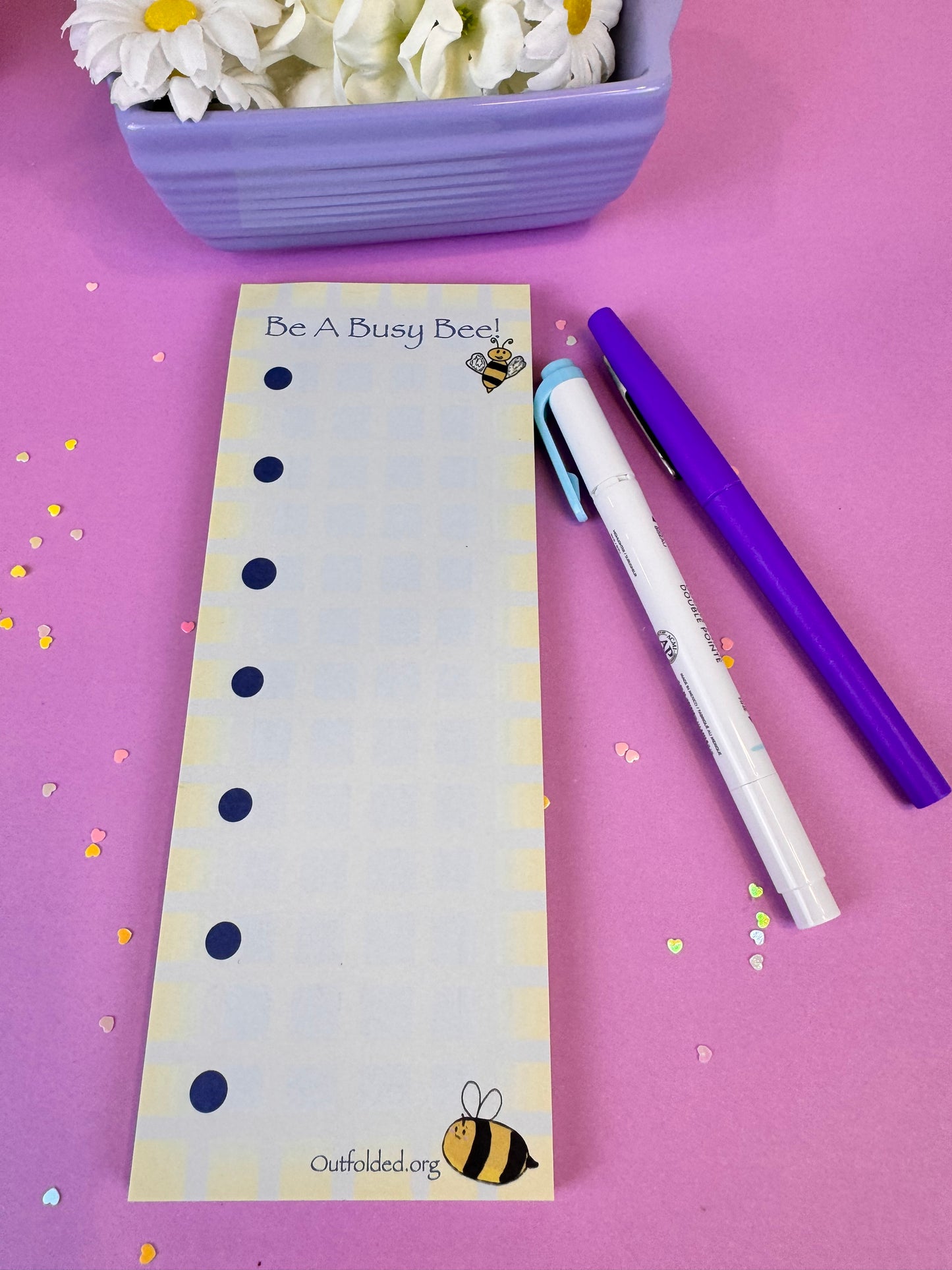 Be a Busy Bee To-do List Notepad, 3x8 Inches with 50 Pages