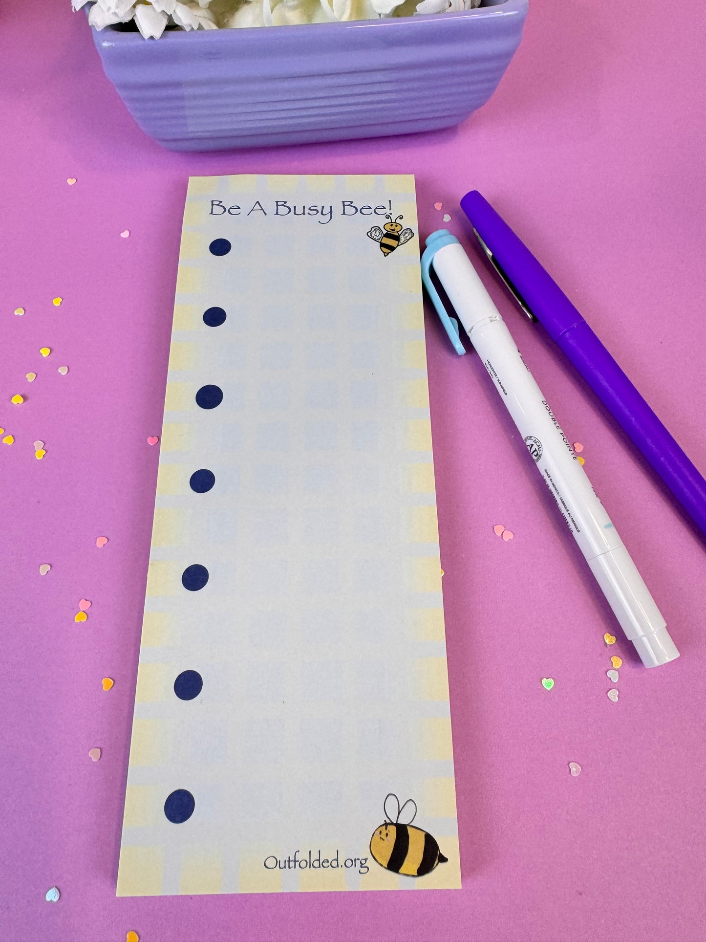 Be a Busy Bee To-do List Notepad, 3x8 Inches with 50 Pages