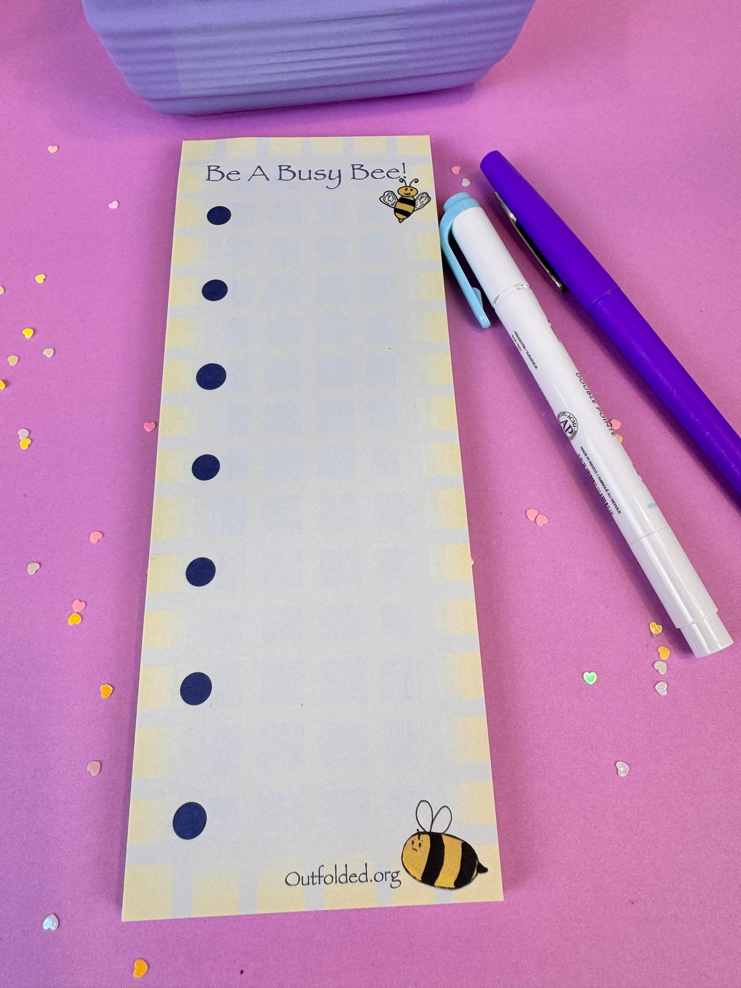 Be a Busy Bee To-do List Notepad, 3x8 Inches with 50 Pages