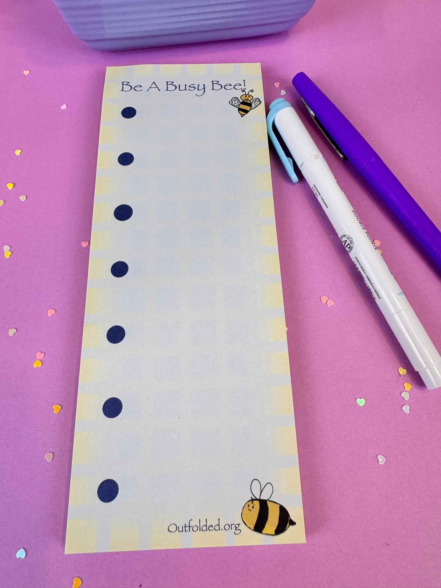 Be a Busy Bee To-do List Notepad, 3x8 Inches with 50 Pages