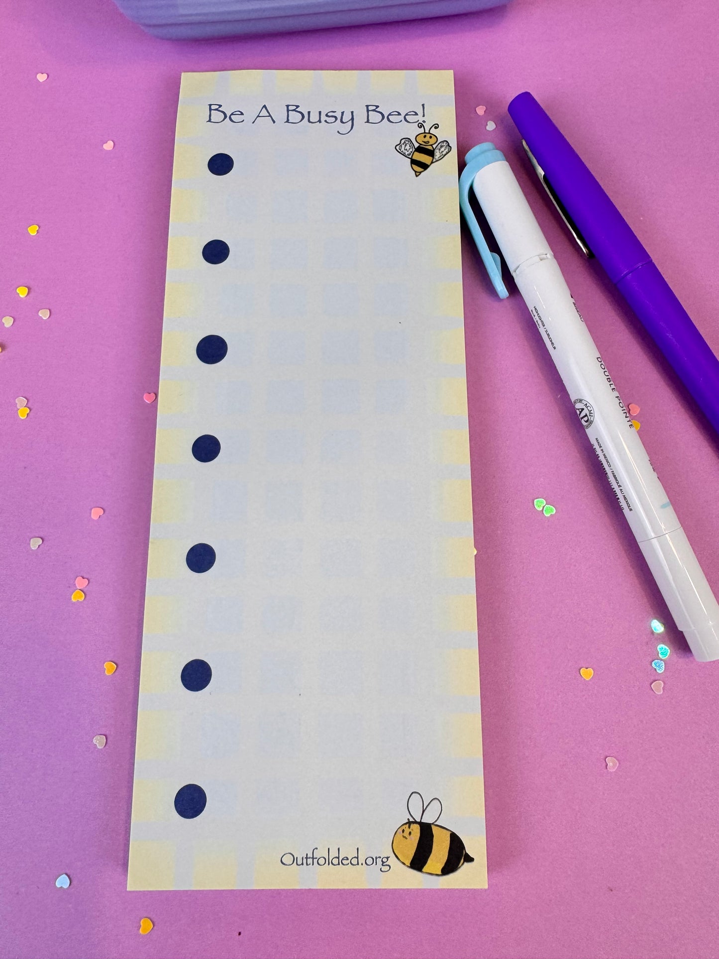 Be a Busy Bee To-do List Notepad, 3x8 Inches with 50 Pages