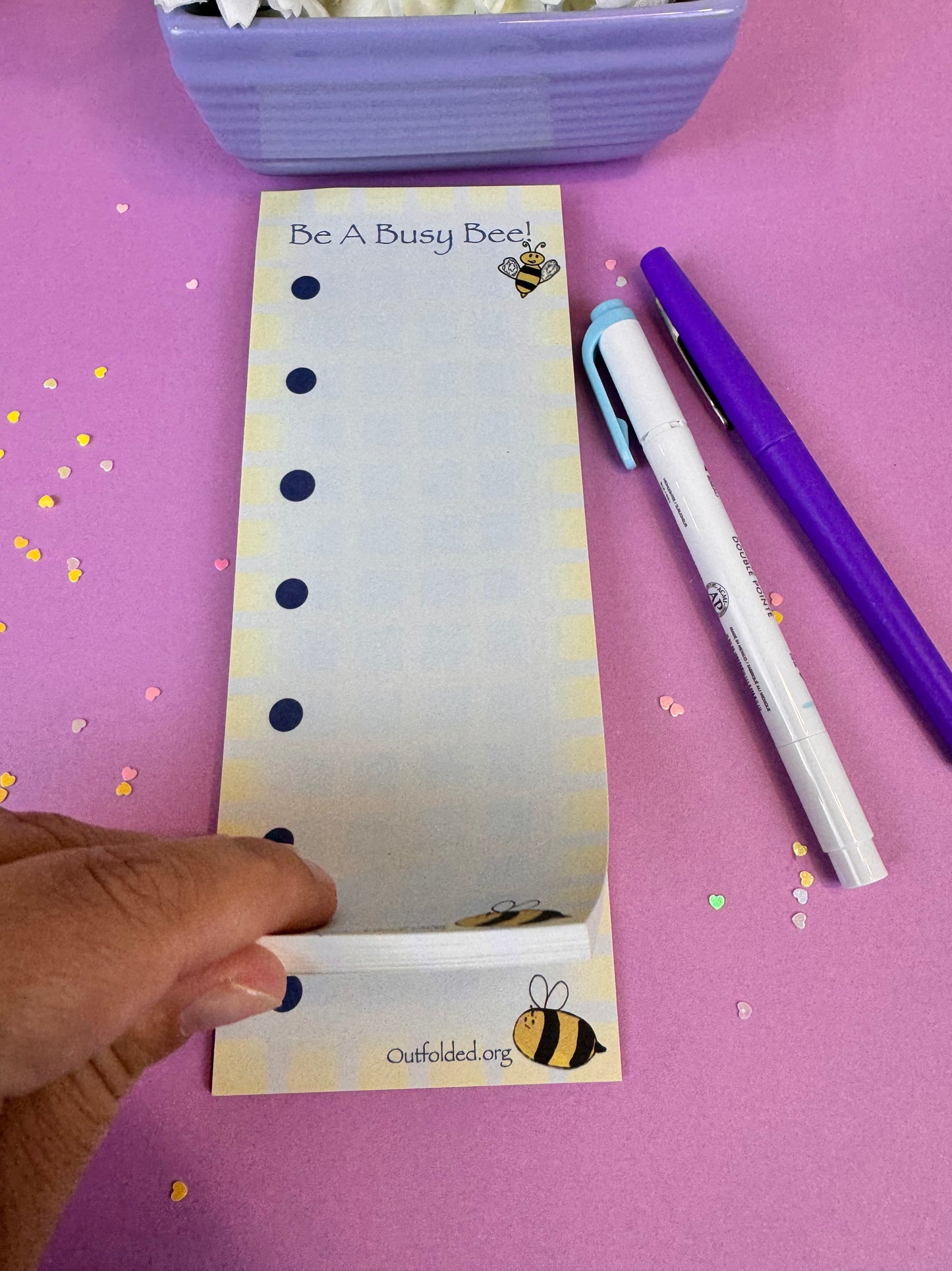 Be a Busy Bee To-do List Notepad, 3x8 Inches with 50 Pages