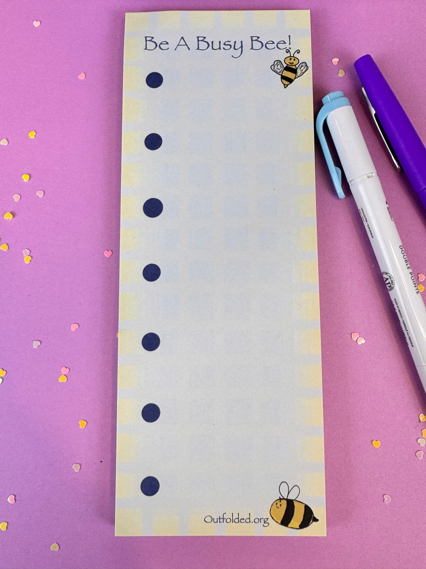 Be a Busy Bee To-do List Notepad, 3x8 Inches with 50 Pages