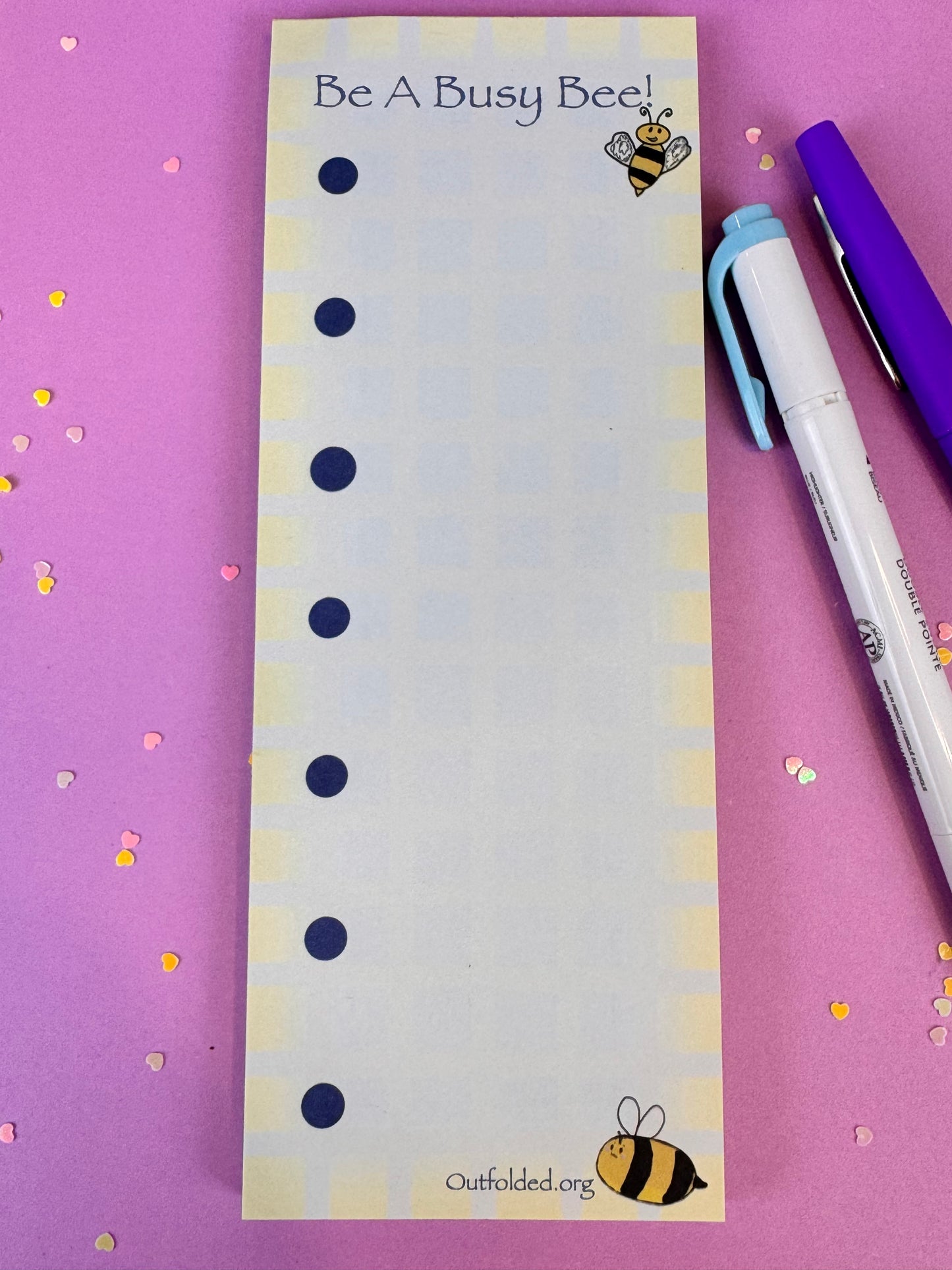 Be a Busy Bee To-do List Notepad, 3x8 Inches with 50 Pages