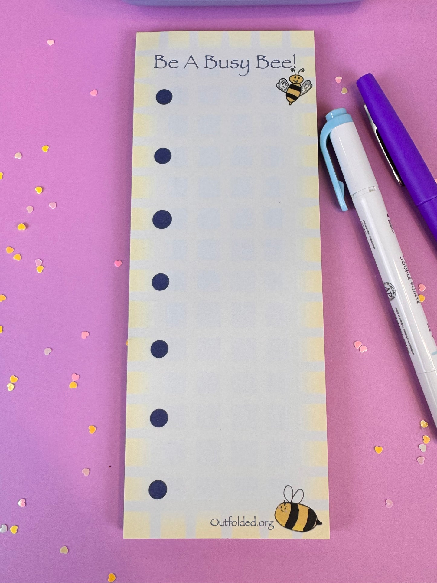 Be a Busy Bee To-do List Notepad, 3x8 Inches with 50 Pages