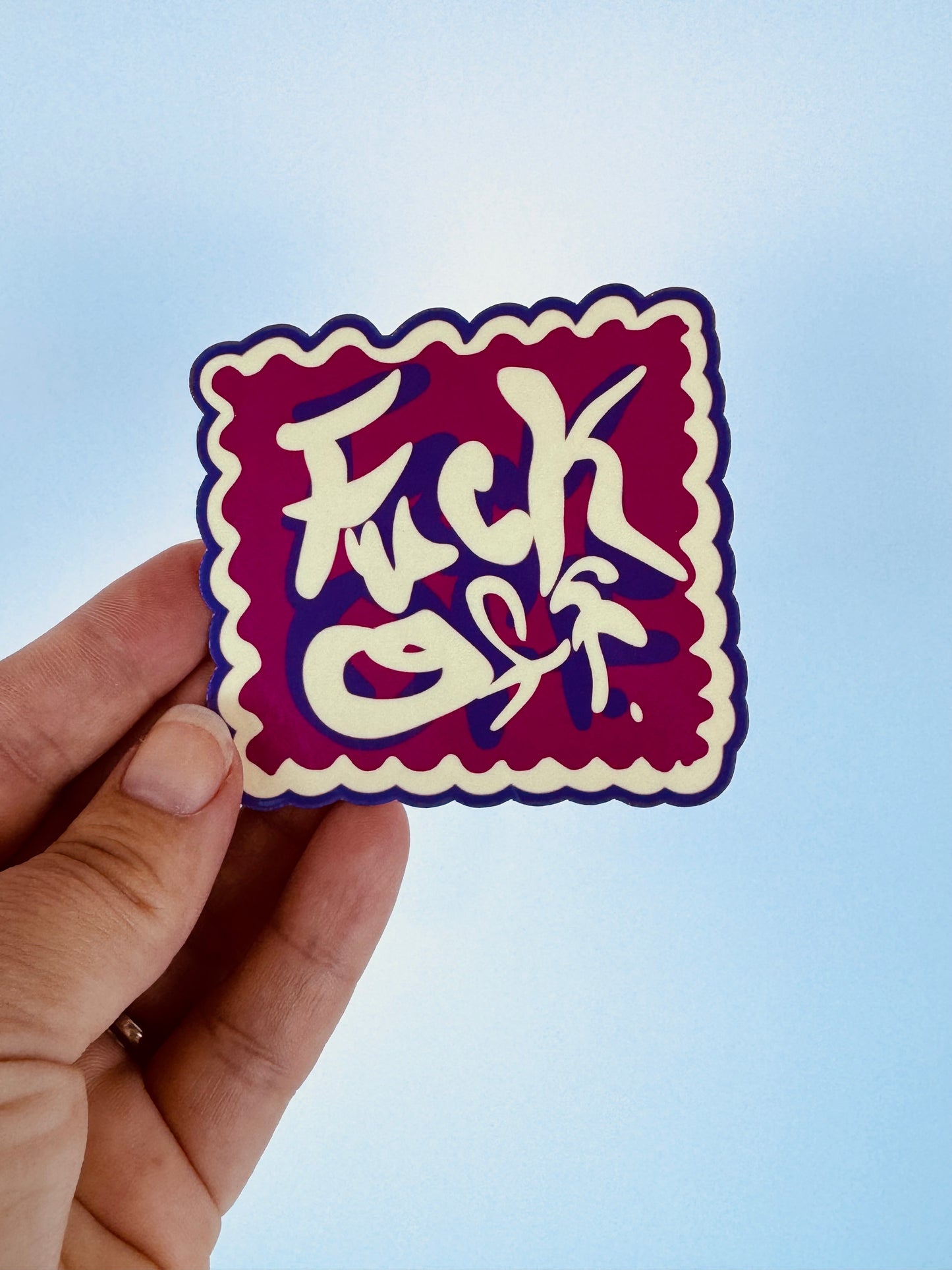 Adult Humor Sticker: Fuck Off Laminated Vinyl Sticker