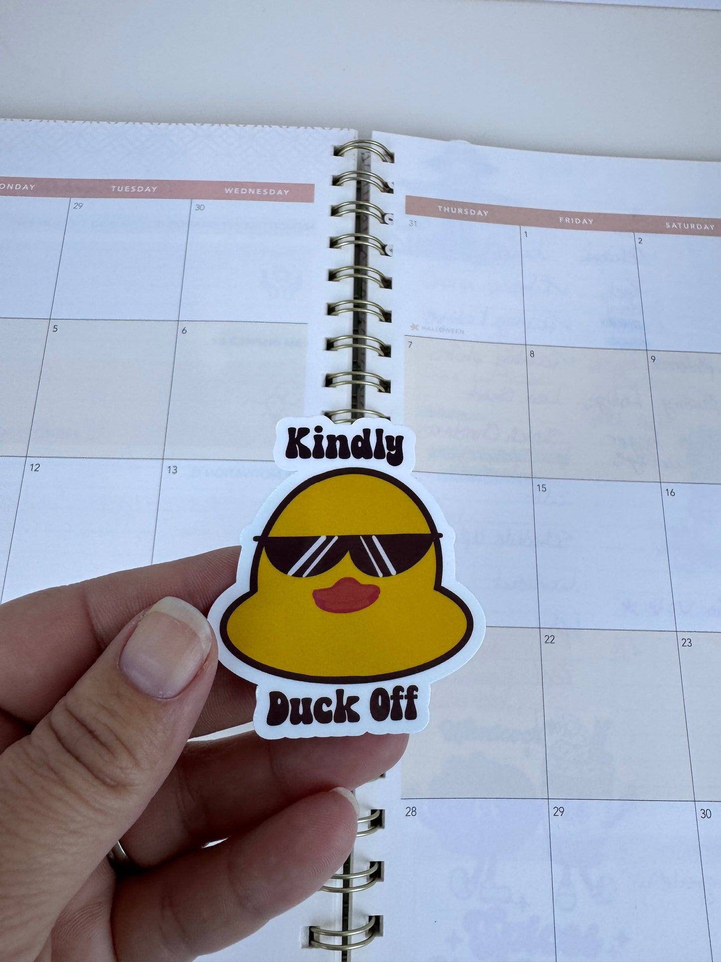 Kindly Duck Off Duck Face Sticker, Sarcastic Vinyl Sticker, Handmade Funny Laptop Decor