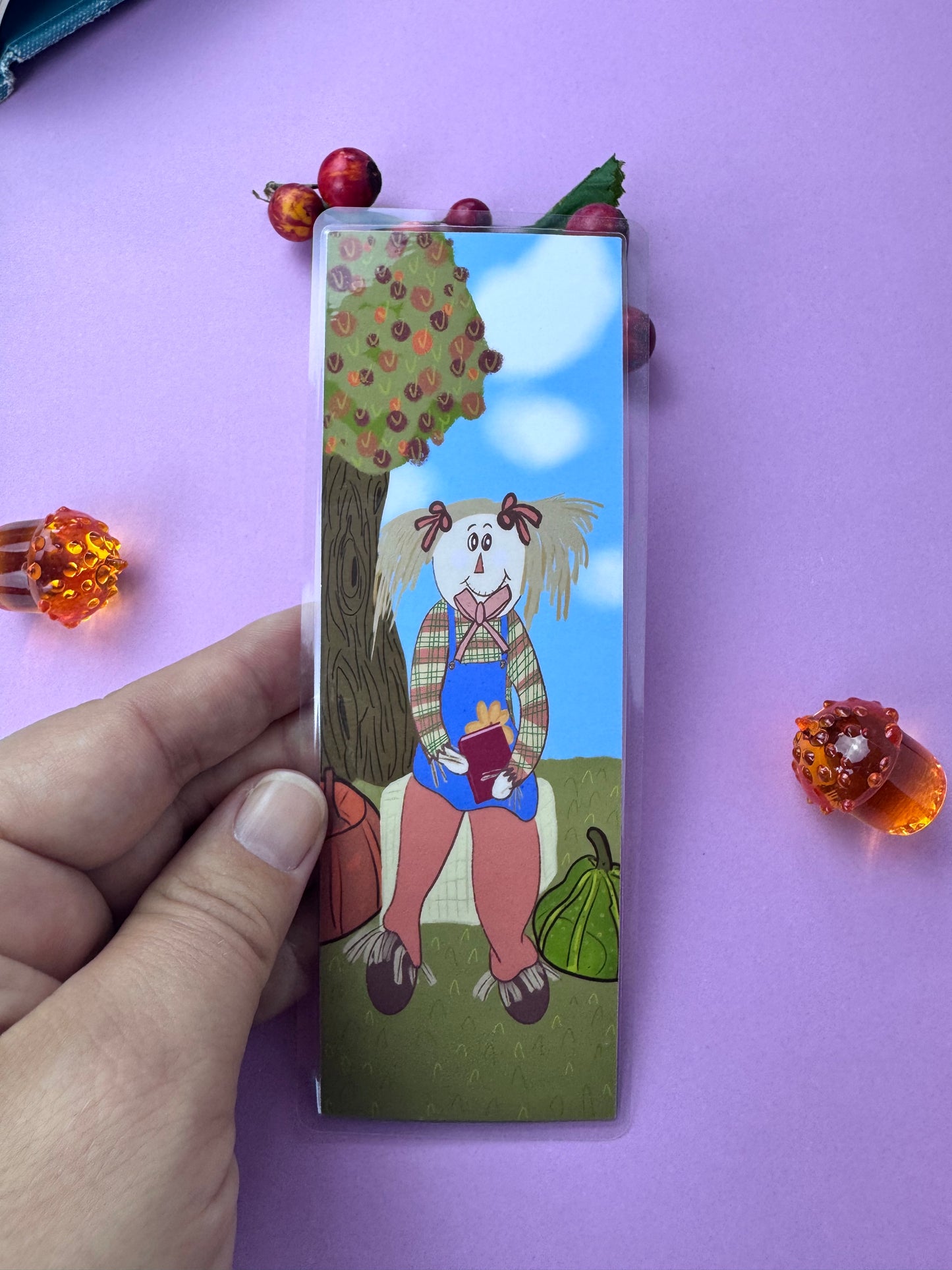 Crisp Fall Days Bookmark Set or Individual: 2x6 Inches, Hand Drawn and Laminated