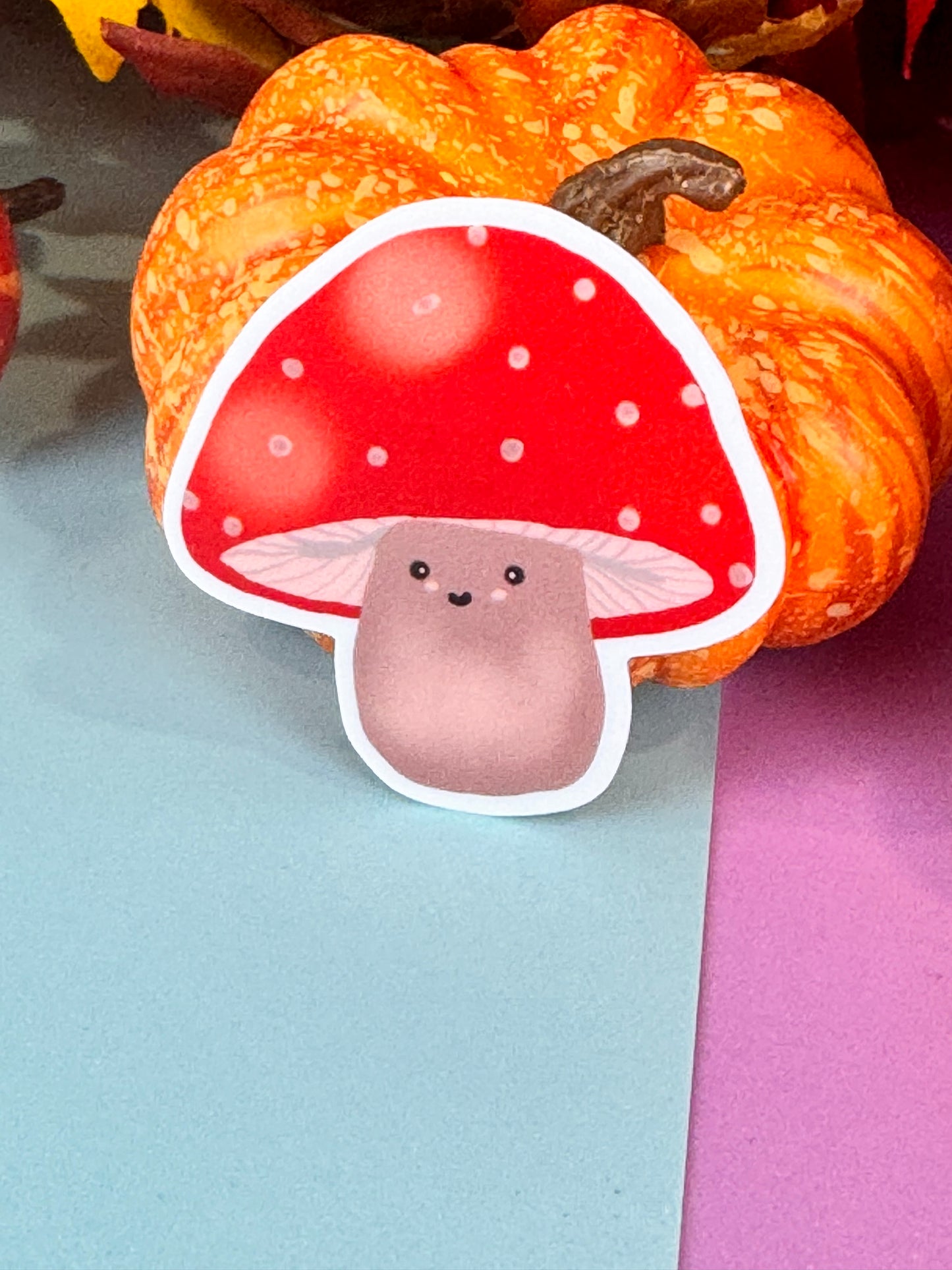 Timmy The Kawaii Cute Mushroom Die Cut Sticker, Fall Planner Stickers, 2 Inch