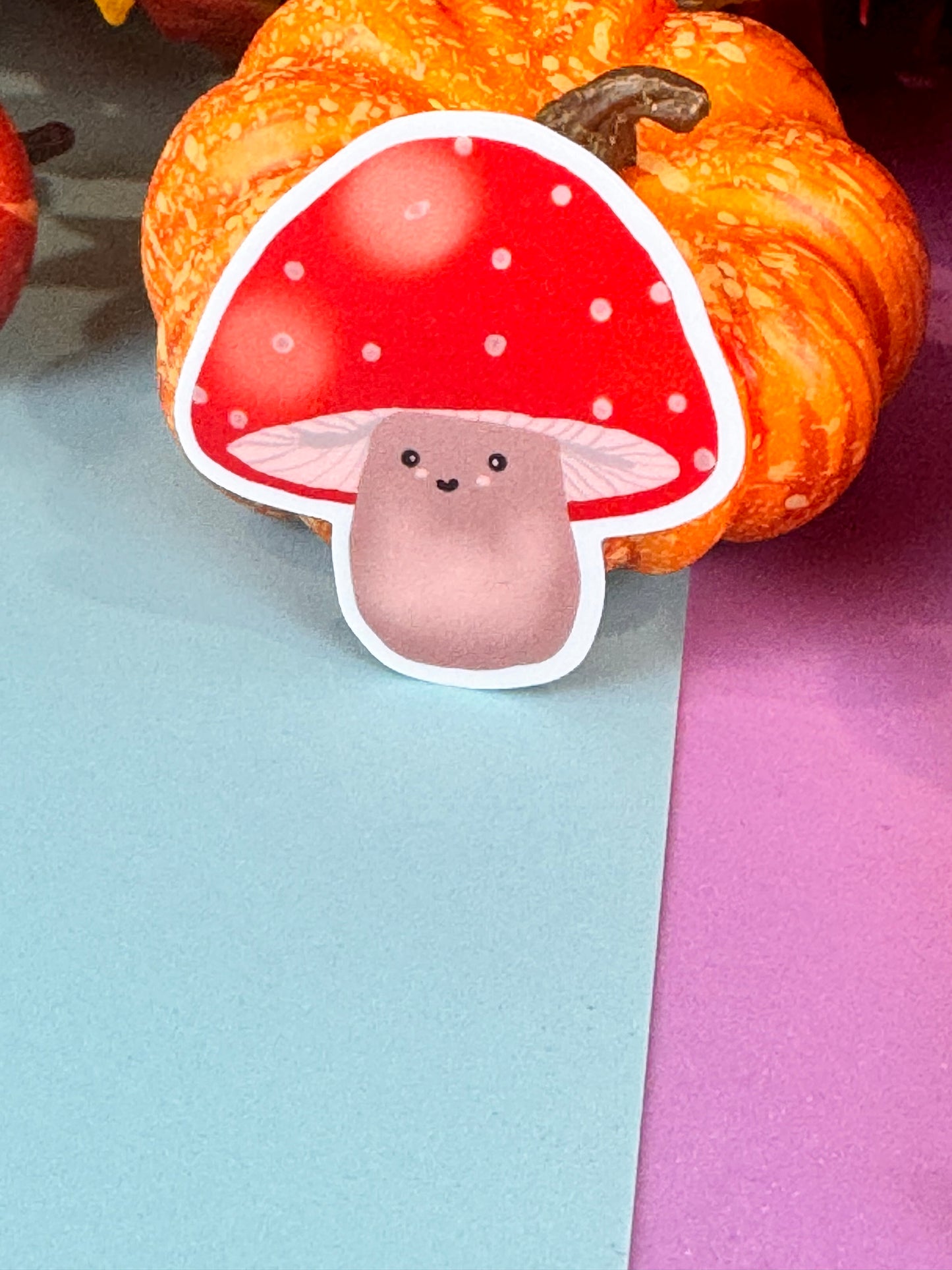 Timmy The Kawaii Cute Mushroom Die Cut Sticker, Fall Planner Stickers, 2 Inch