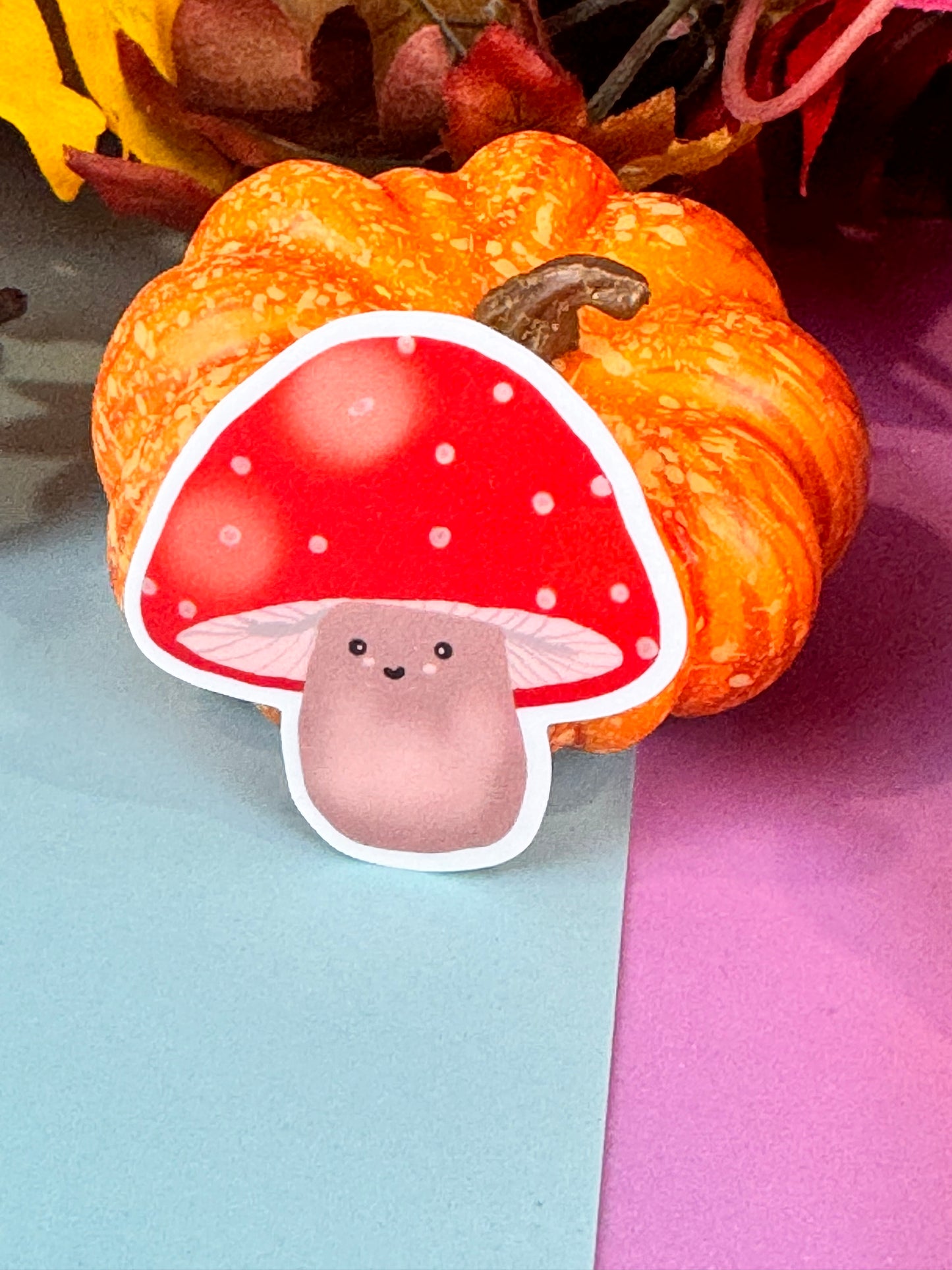 Timmy The Kawaii Cute Mushroom Die Cut Sticker, Fall Planner Stickers, 2 Inch
