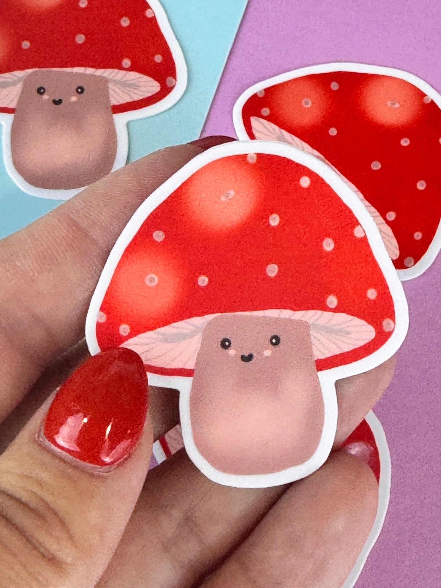 Timmy The Kawaii Cute Mushroom Die Cut Sticker, Fall Planner Stickers, 2 Inch