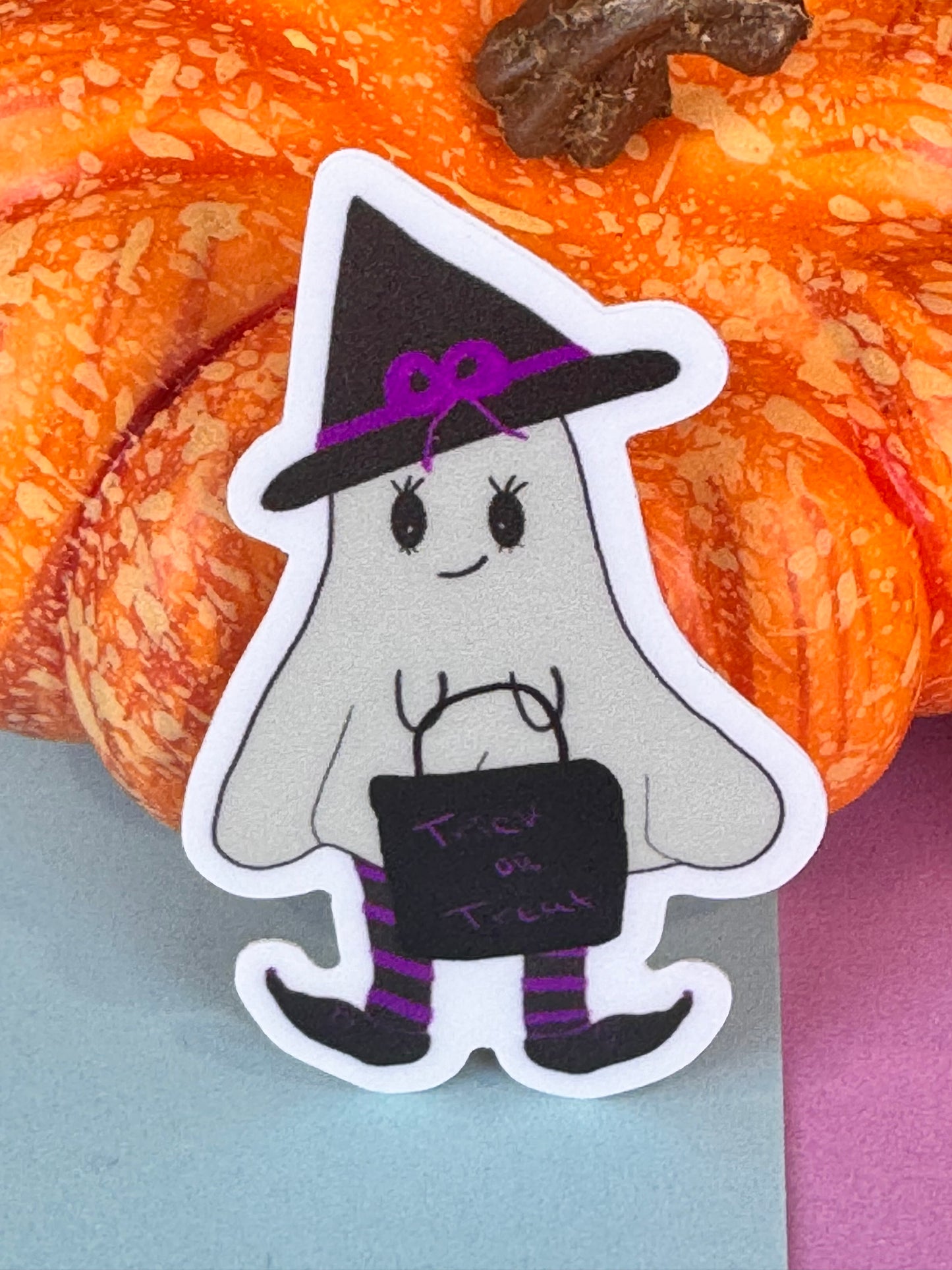 Spirit The Adorable Ghost Witch Die Cut Sticker, Fall Planner Stickers, 2 Inch
