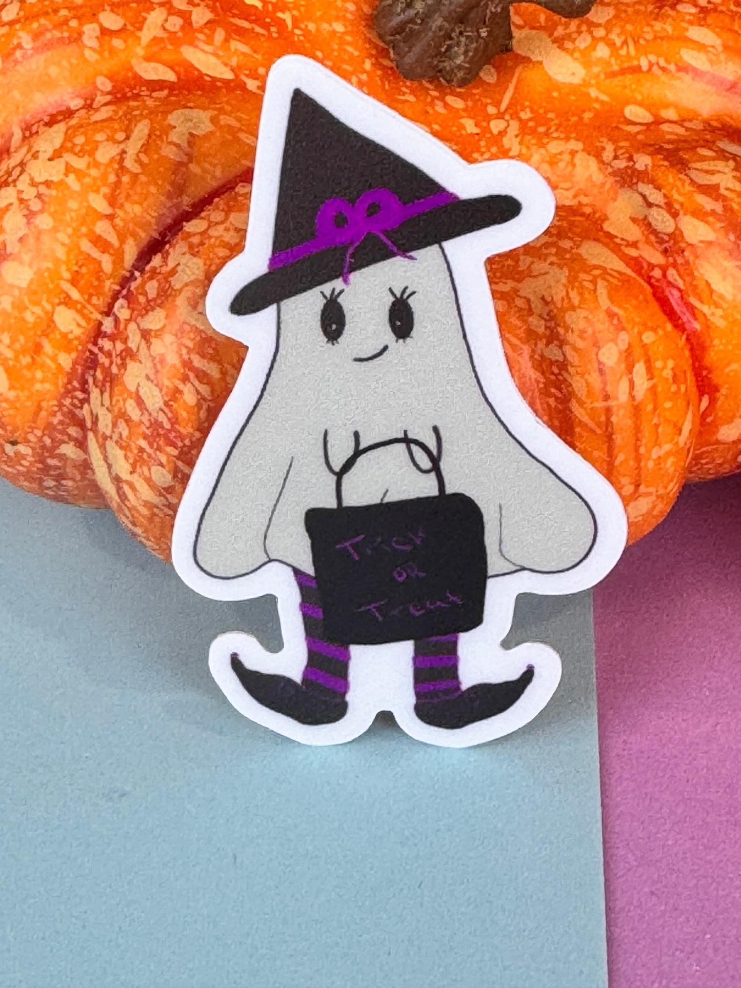 Spirit The Adorable Ghost Witch Die Cut Sticker, Fall Planner Stickers, 2 Inch