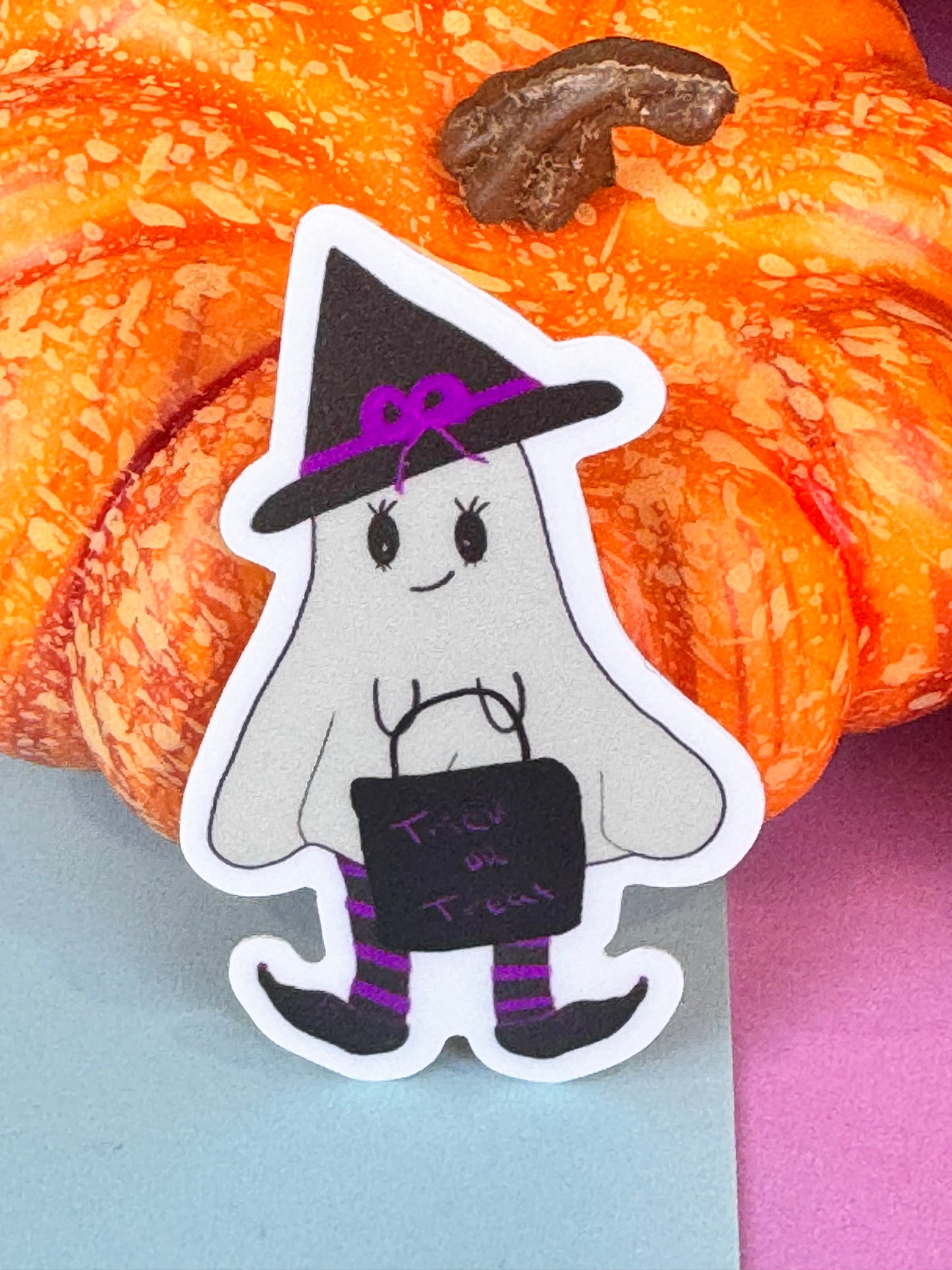 Spirit The Adorable Ghost Witch Die Cut Sticker, Fall Planner Stickers, 2 Inch