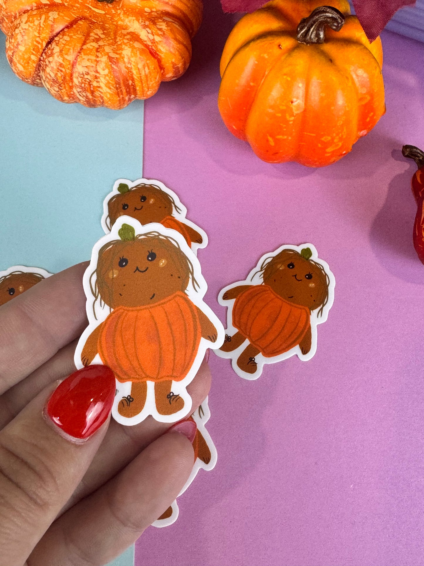 Patch The Spud-Pumpkin Die Cut Sticker, Fall Planner Stickers, 2 Inch